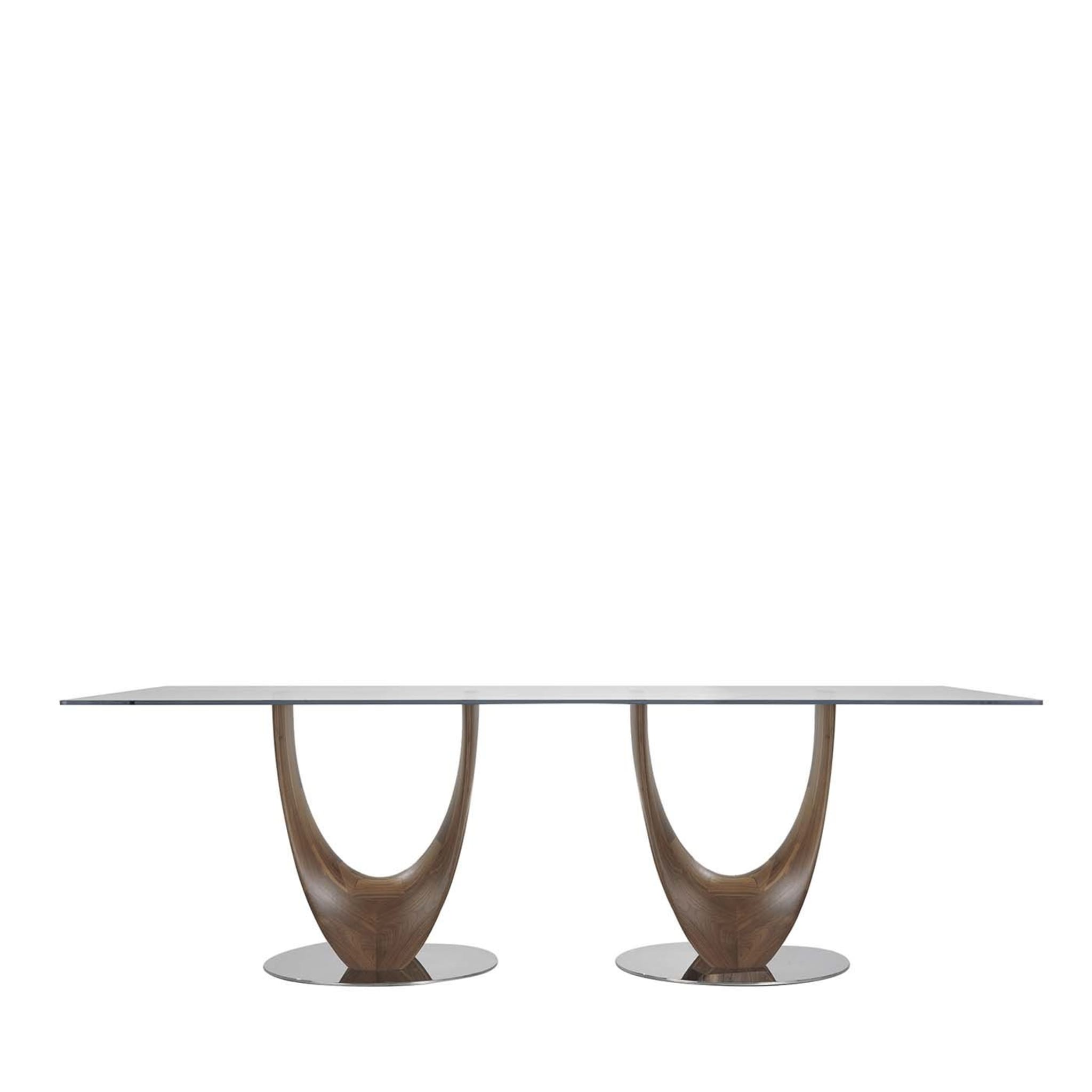Axis Large Dining with Clear Glass Top Table by Stefano Bigi - Main view