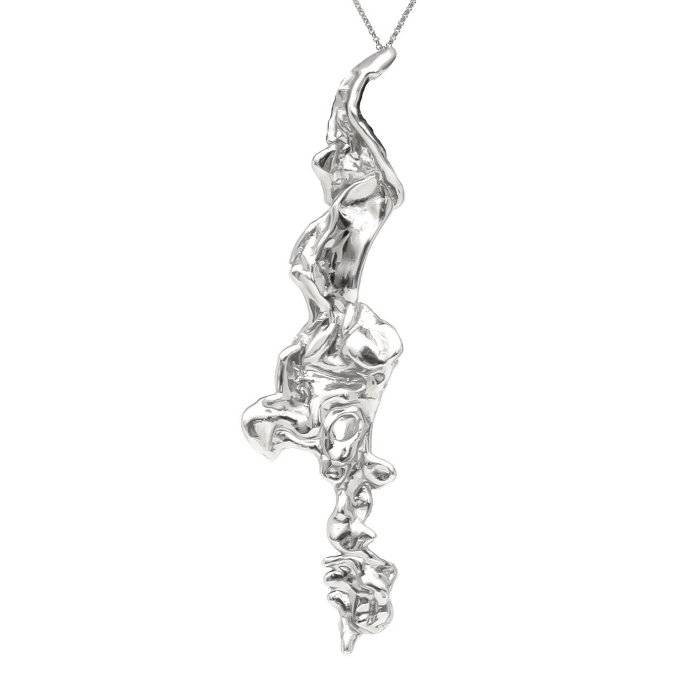 Lava Rhodium Necklace with Short Pendant - Noshi