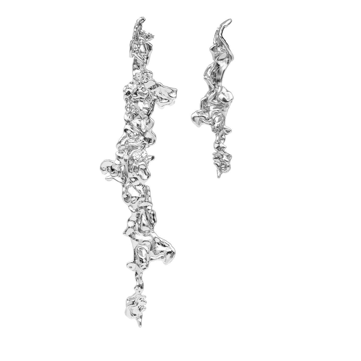 Lava Rhodium Mismatched Earrings - Noshi