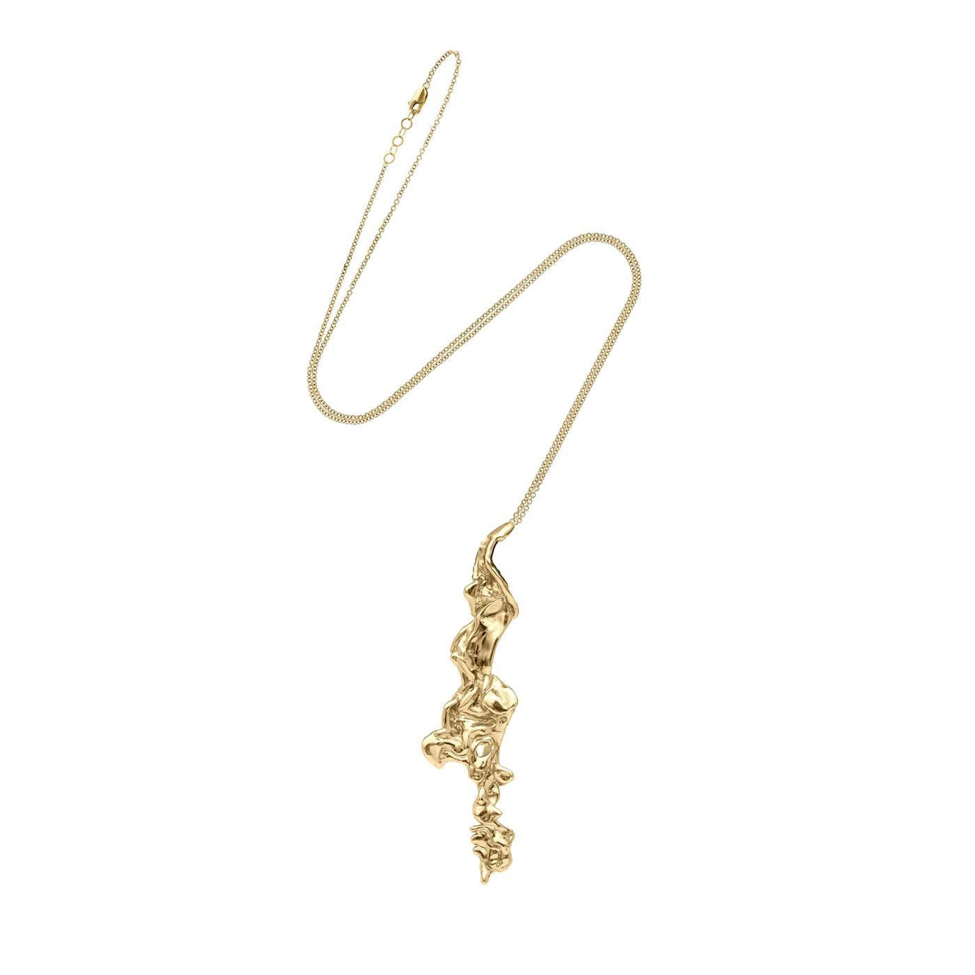 Lava Gold Necklace with Short Pendant - Noshi
