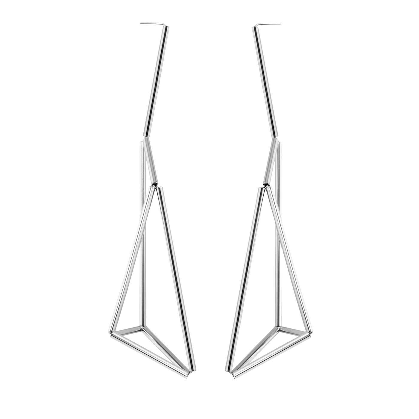Origami Rhodium Earrings - Noshi