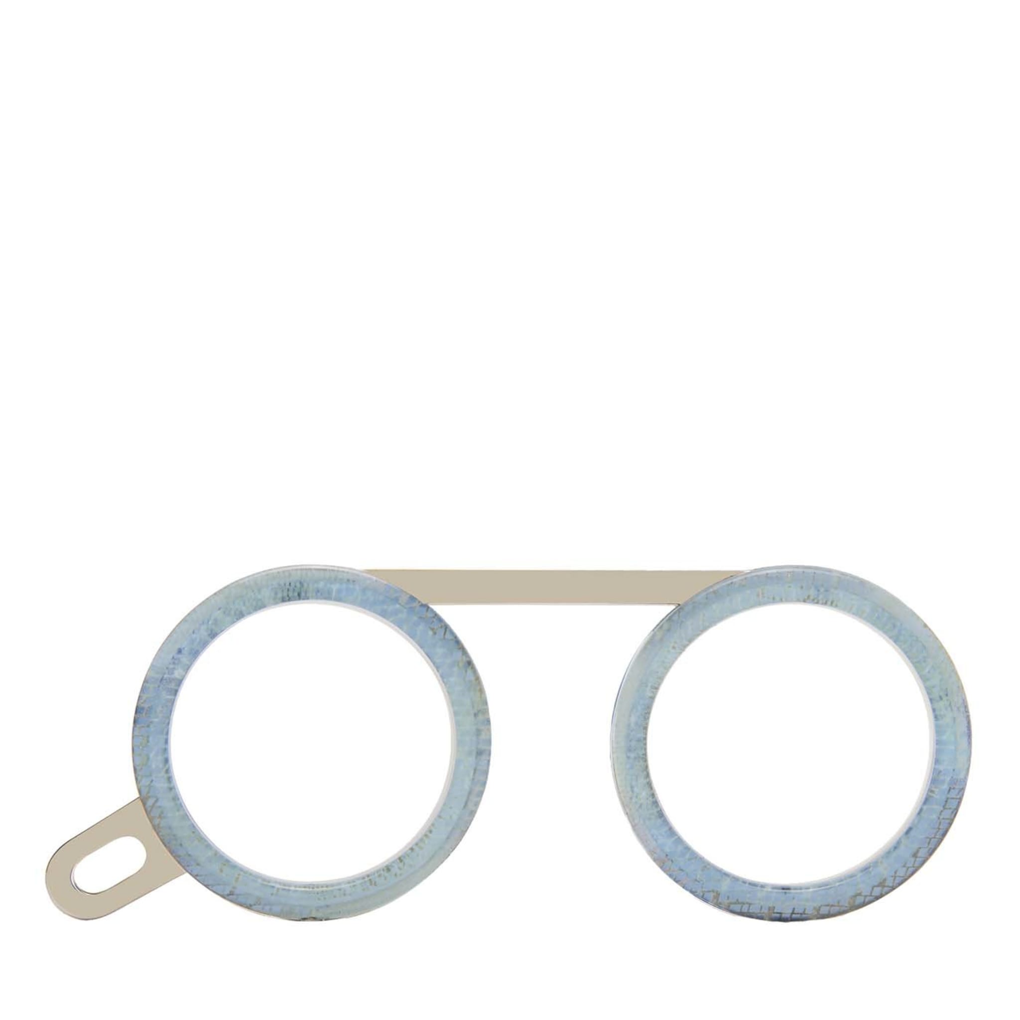 Capri Turquoise and Polished Clear Gold Reading Glasses - Main view