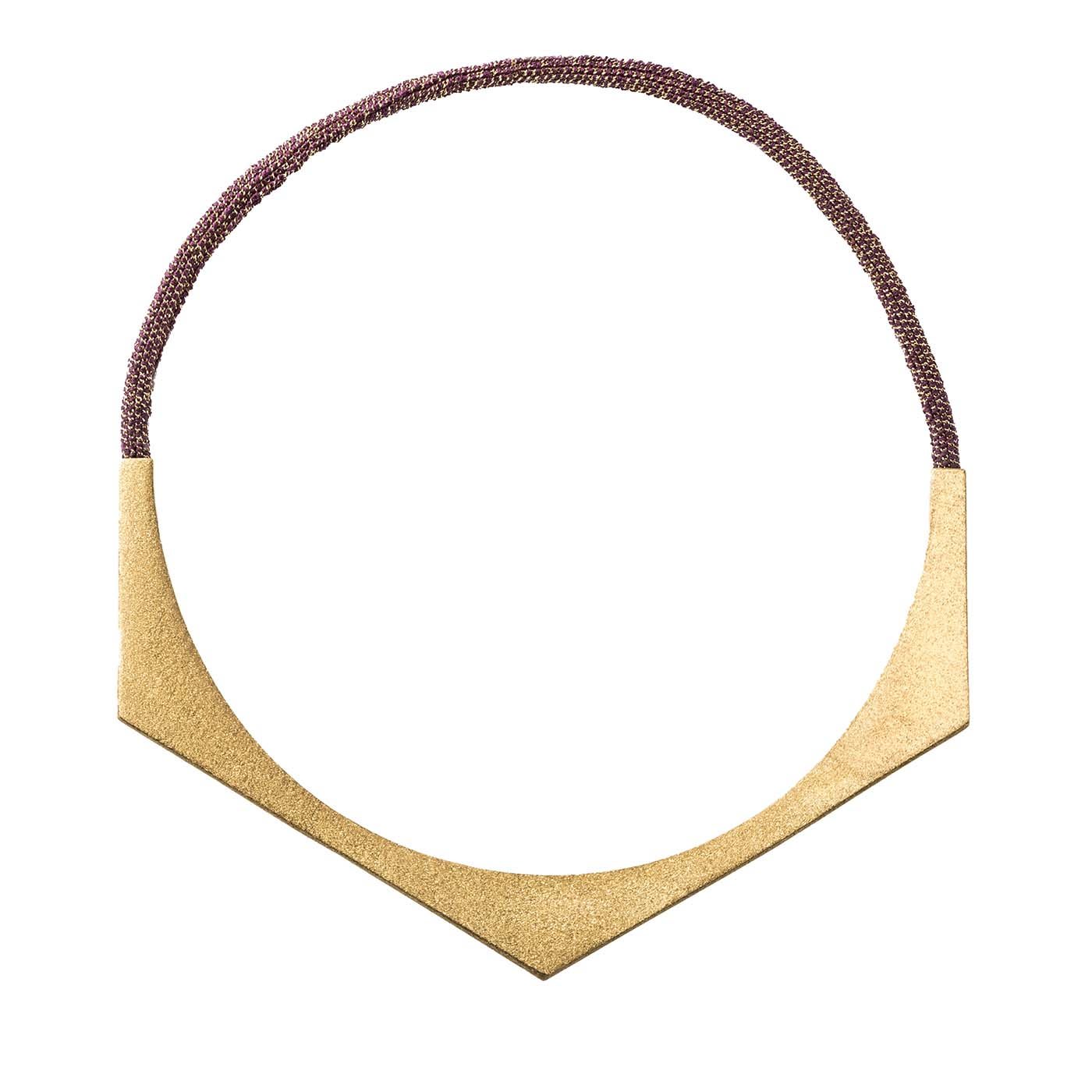 Groove Semi-Hexagonal Necklace in Yellow Gold - Touscé