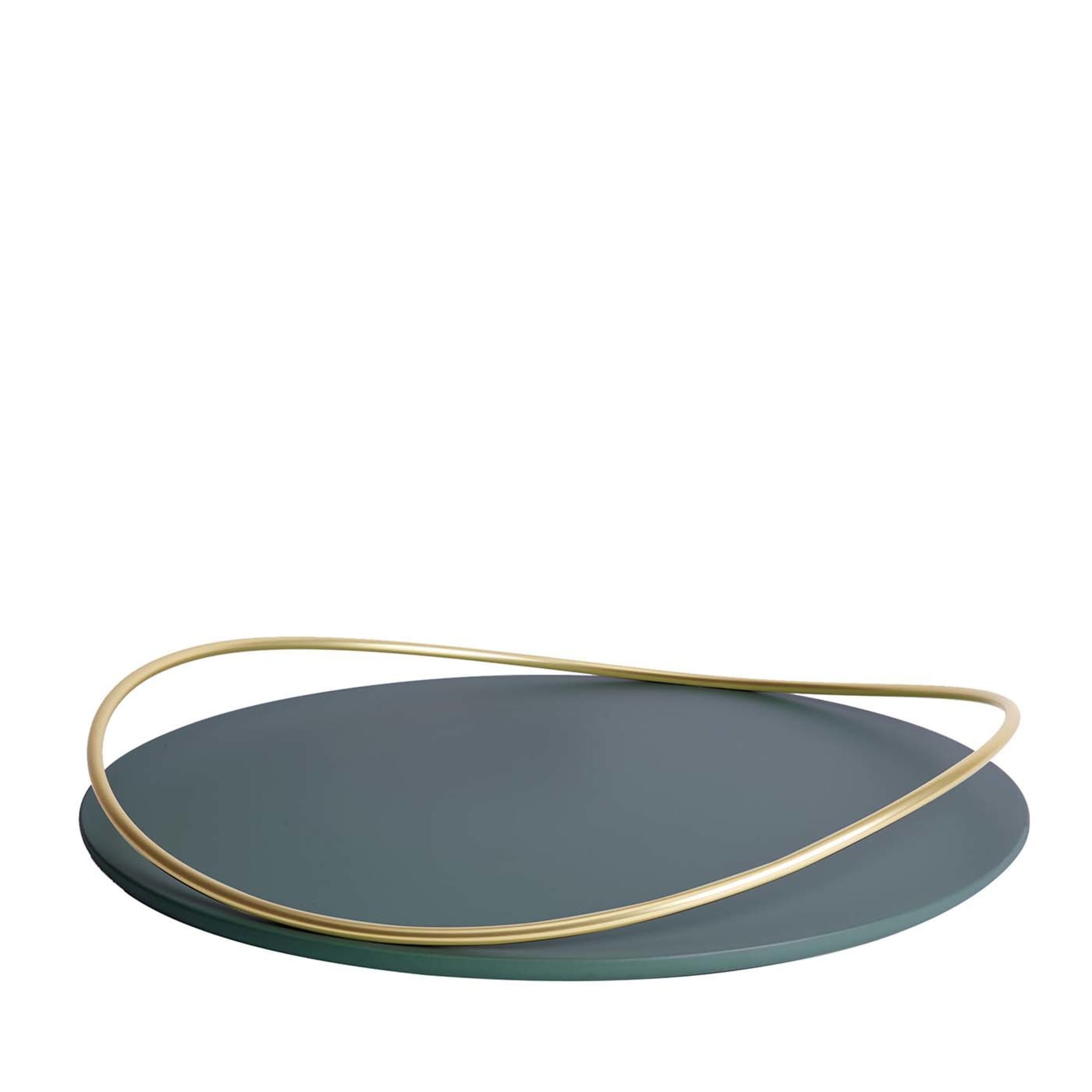 Large Round Touchè E Tray in Green - Main view