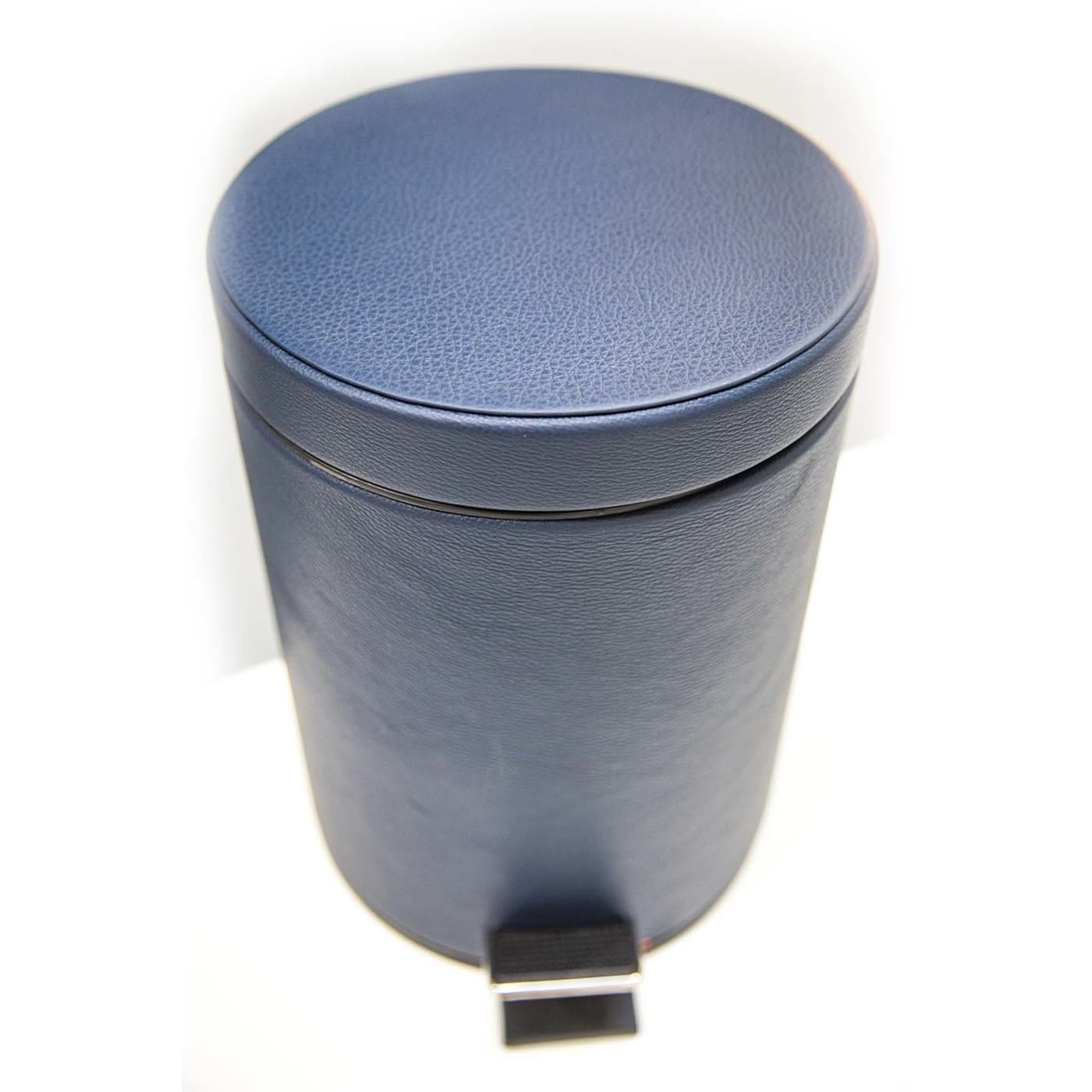 Leather Bin with Lid in Blue - Alternative view 2