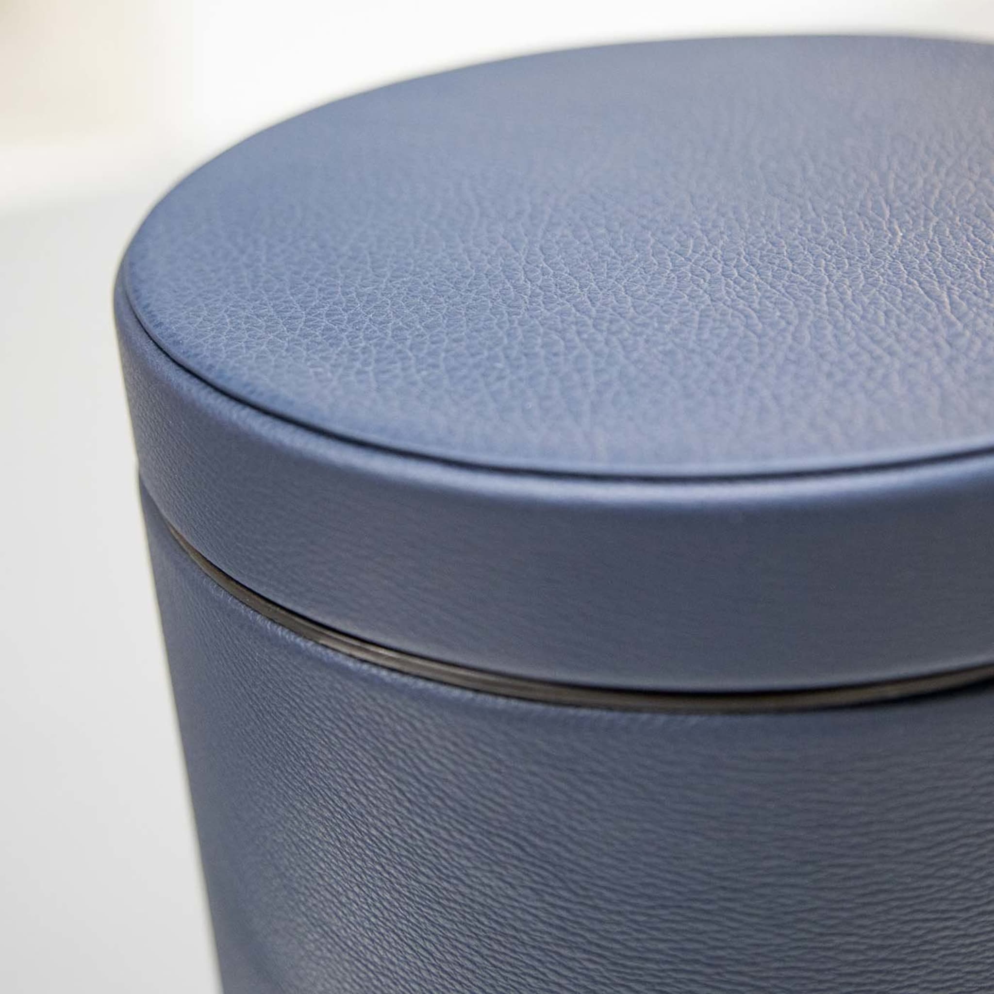 Leather Bin with Lid in Blue - Alternative view 3