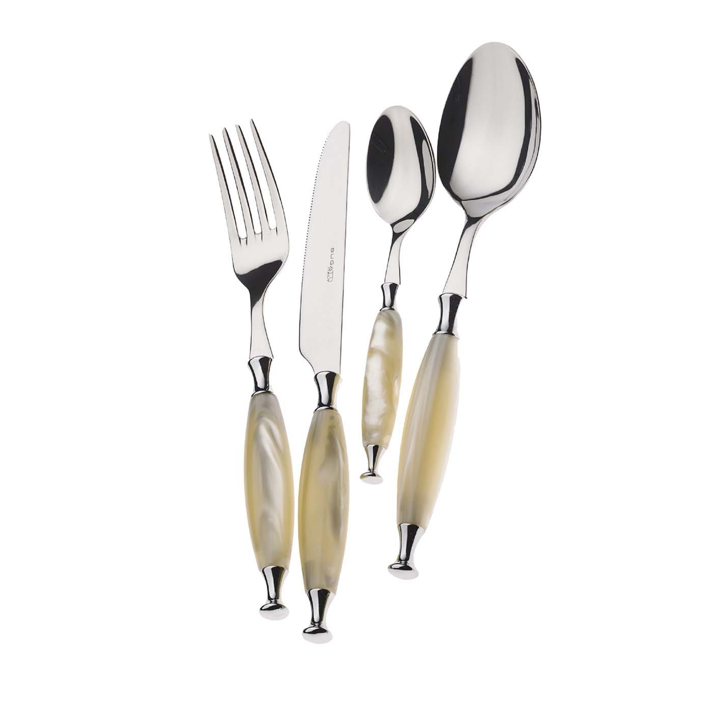 Country 24-Piece Cutlery Set in Mother-of-the-Pearl with Box - Casa Bugatti