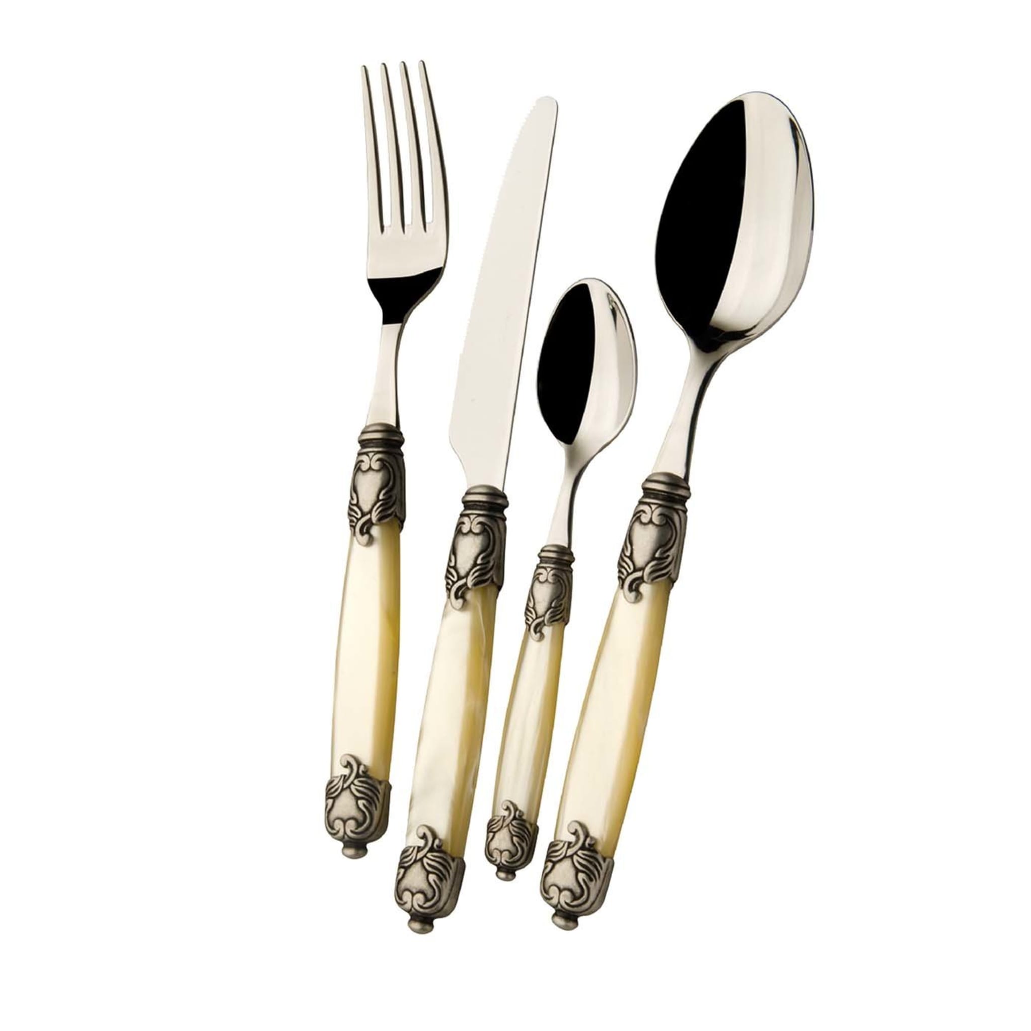 Rococo' 24-Piece Cutlery Set in Ivory with Box - Main view