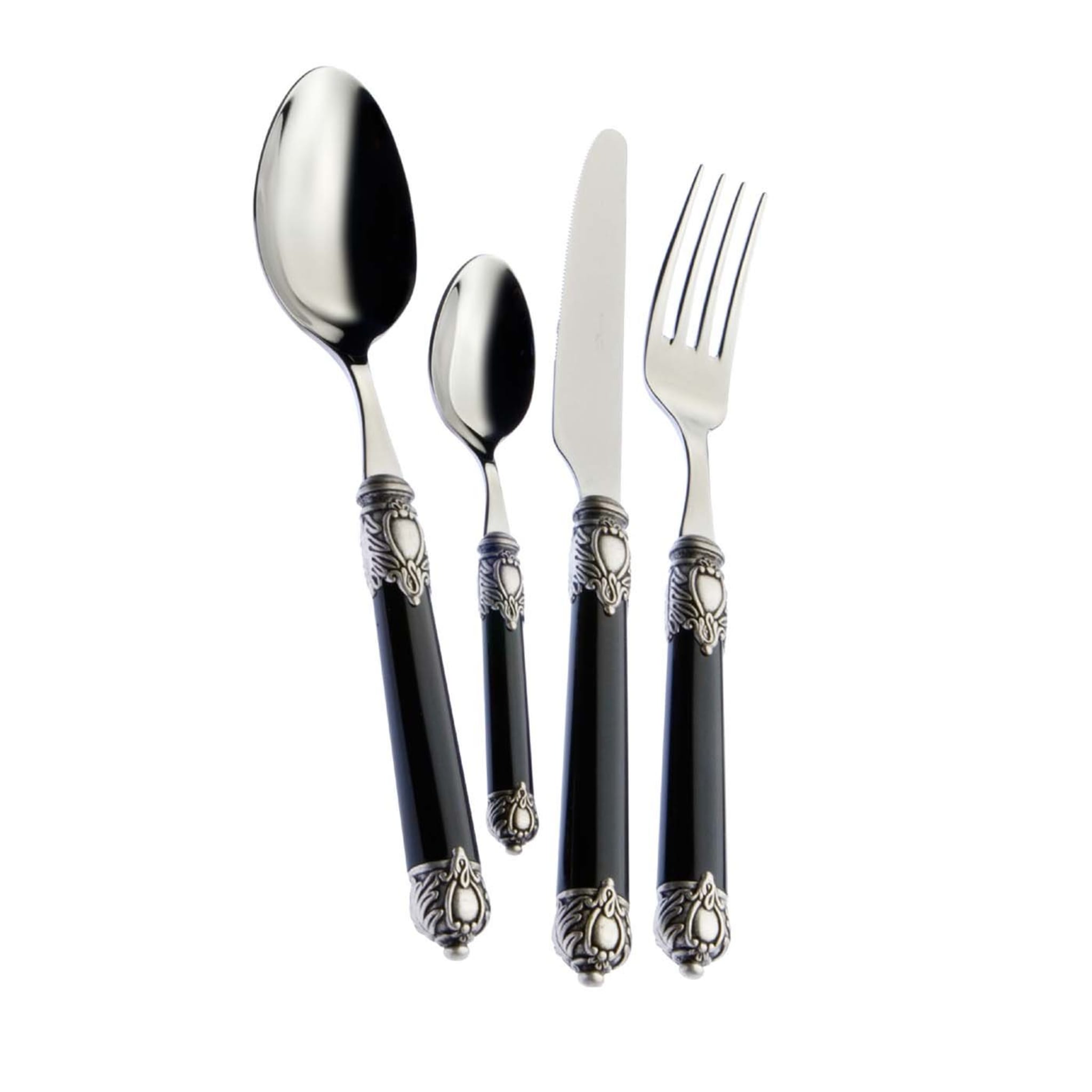 Rinascimento 24-Piece Cutlery Set in Black with Box - Main view
