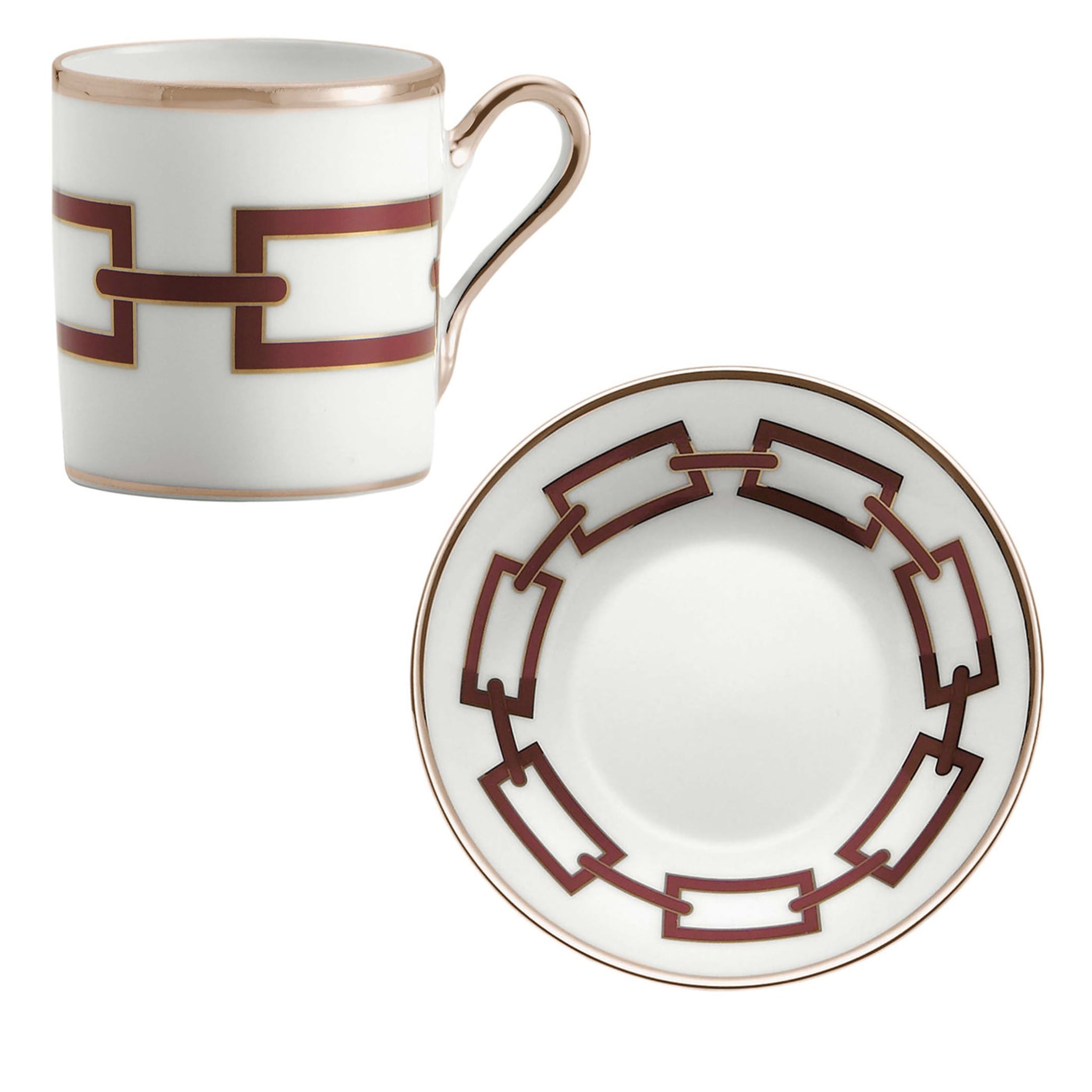 Catene Scarlatto Set of 2 Espresso Cups and Saucers by Gio Ponti  - Main view
