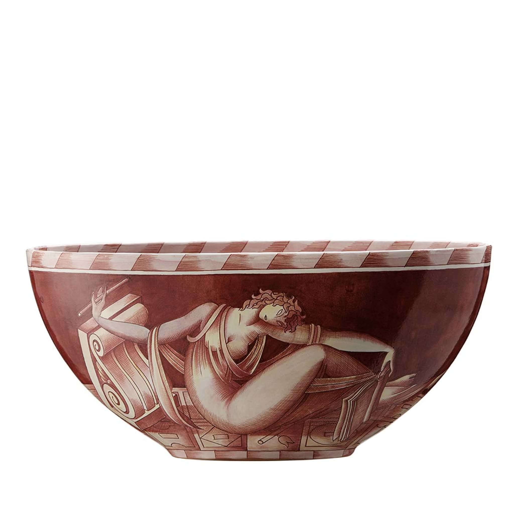 Musica Red Oval Bowl - Limited Edition by Gio Ponti - Main view