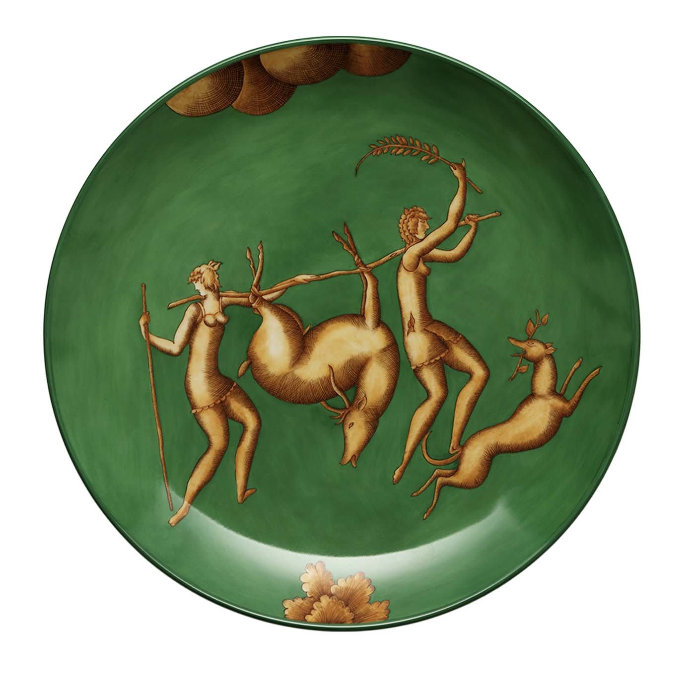 La Venatoria Green Deer Plate - Limited Edition - GINORI 1735
