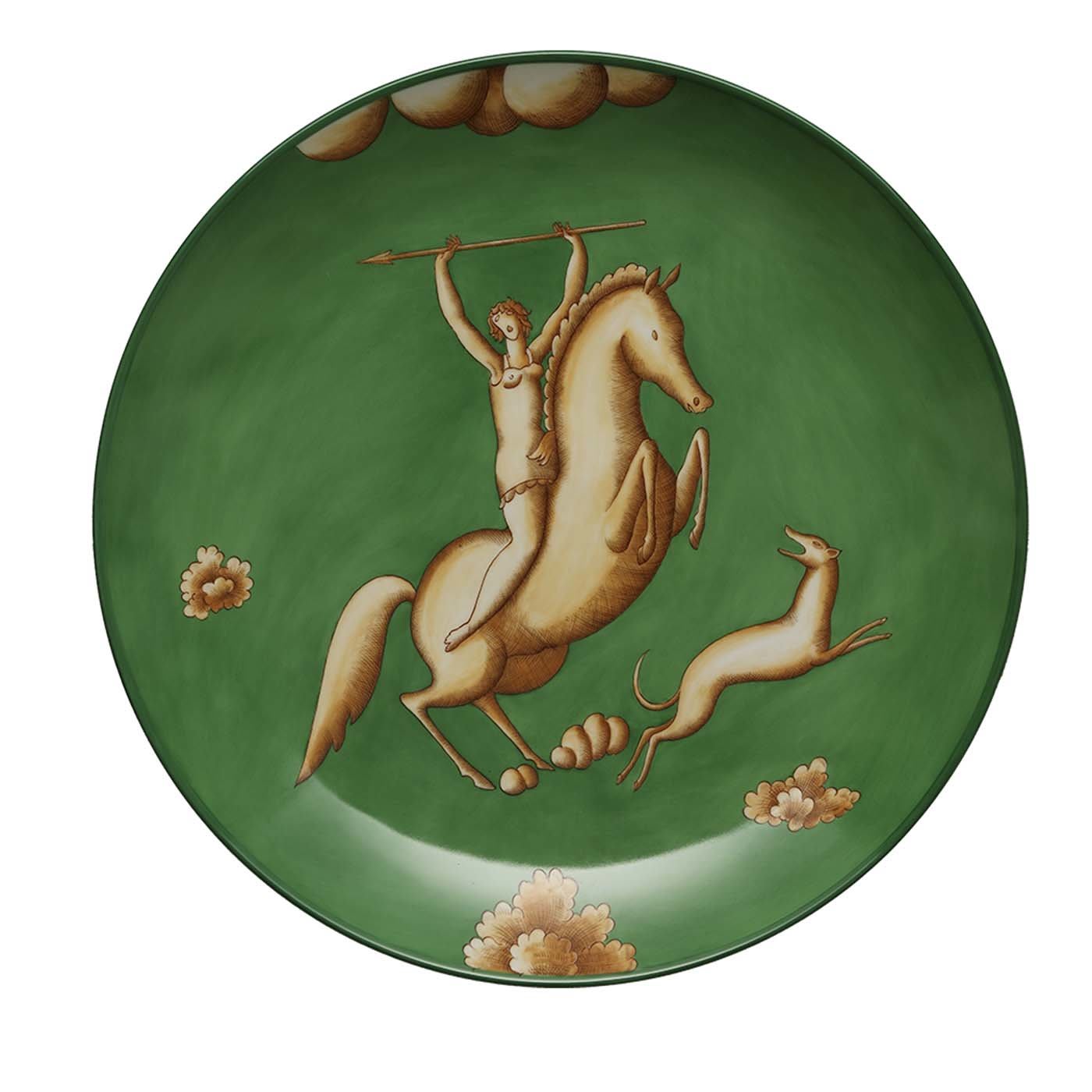 La Venatoria Green Amazon Plate - Limited Edition - GINORI 1735