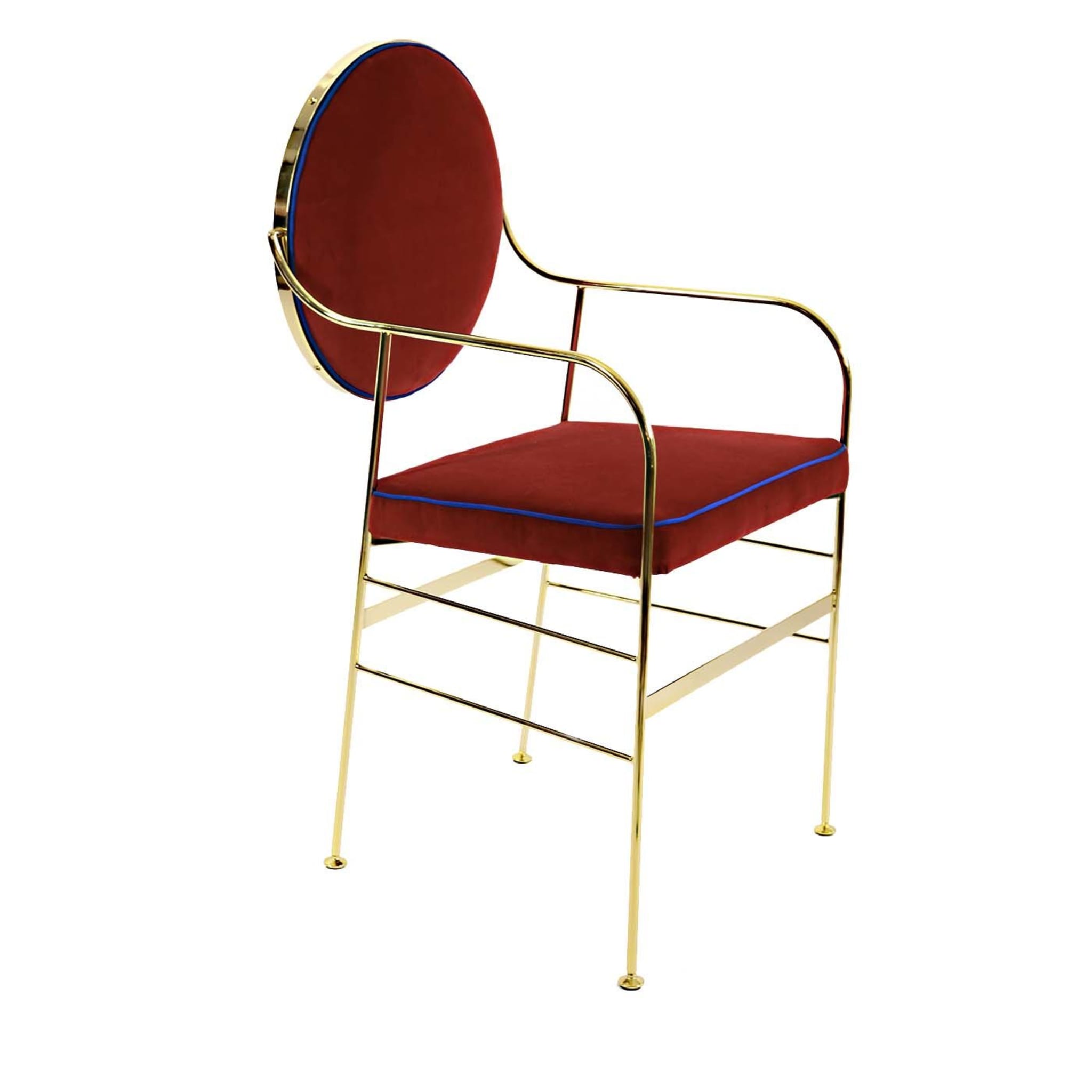 Set of 2 Luigina Gold and Red Chair - Main view