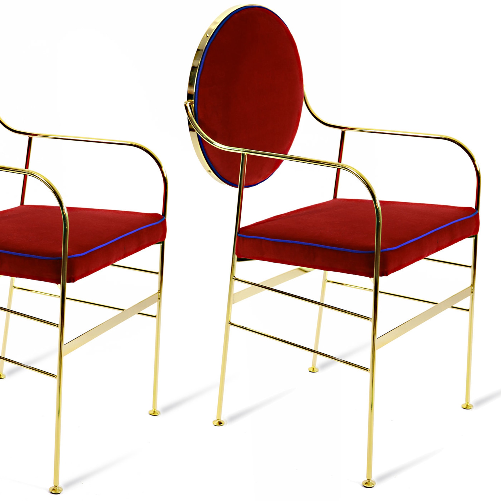 2er Set Luigina Gold und Rot Stuhl - Alternative Ansicht 3