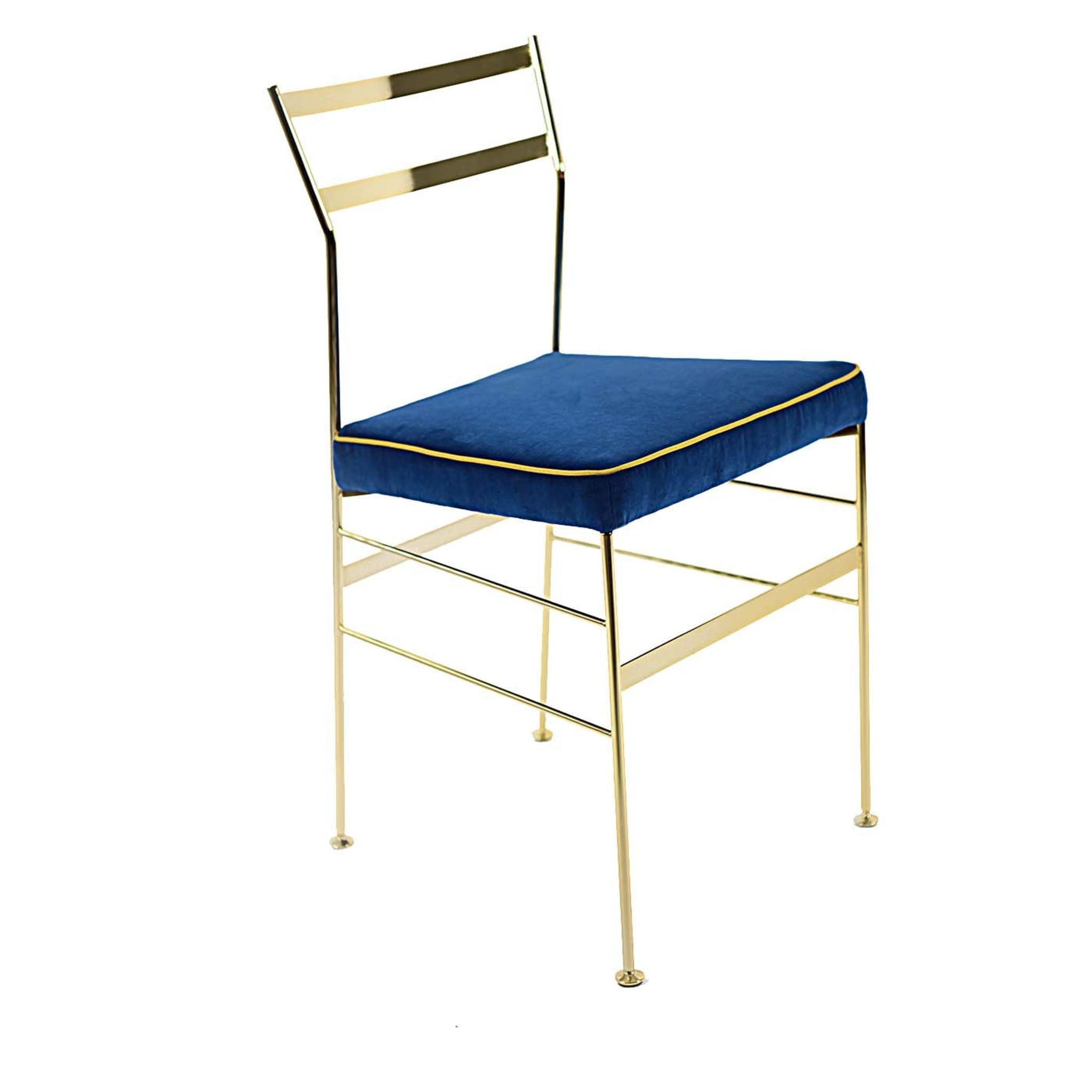 Set of 2 Pontina Gold and Blue Chair - Main view