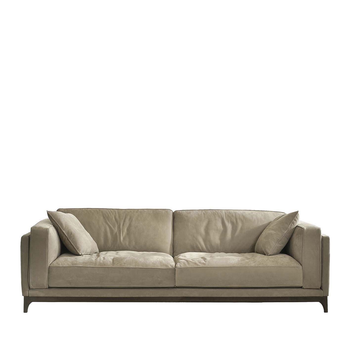 Time Taupe Leather Sofa - CTS Salotti
