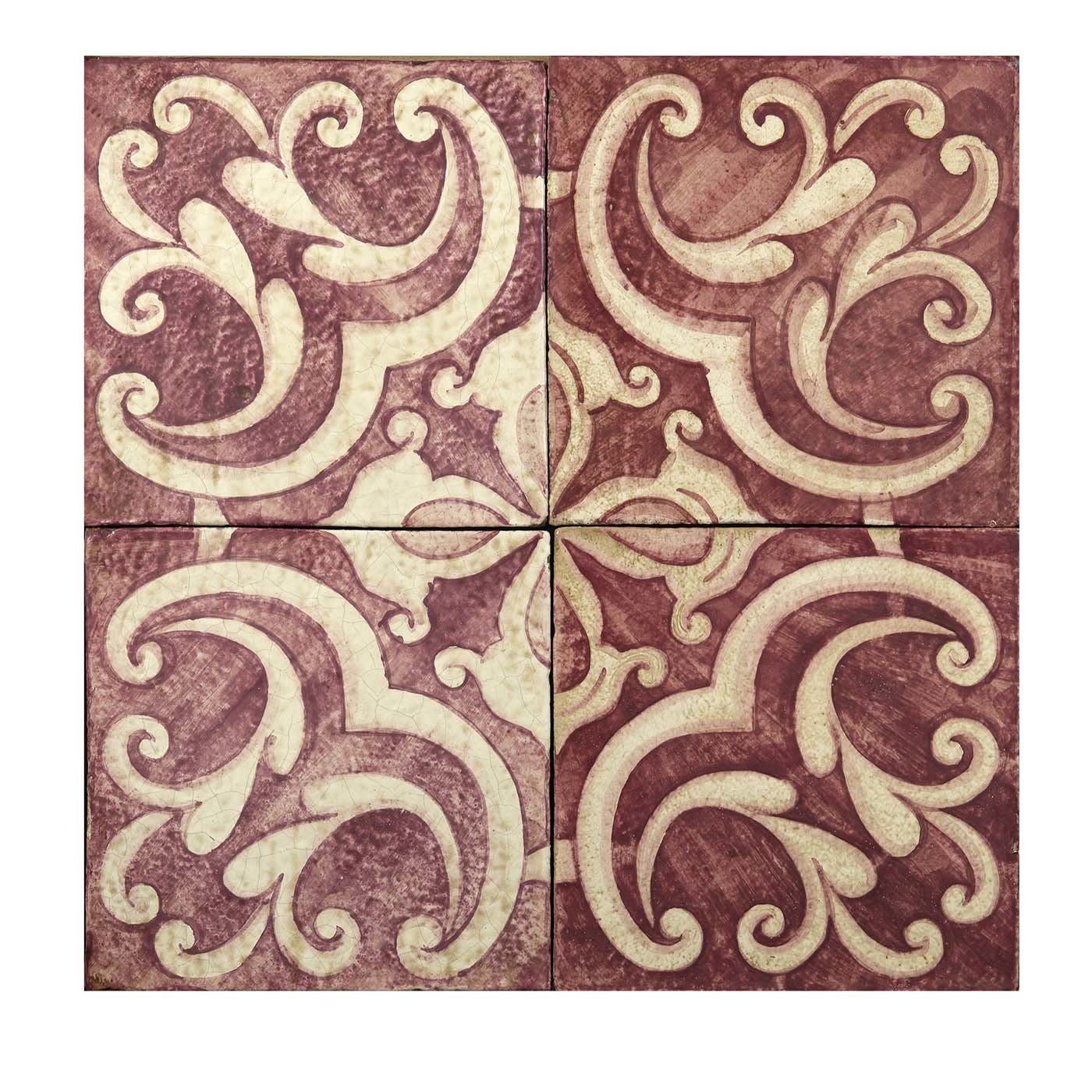 Rosso Ficus Indica Set of 4 Tiles #5 - Studio Le Nid