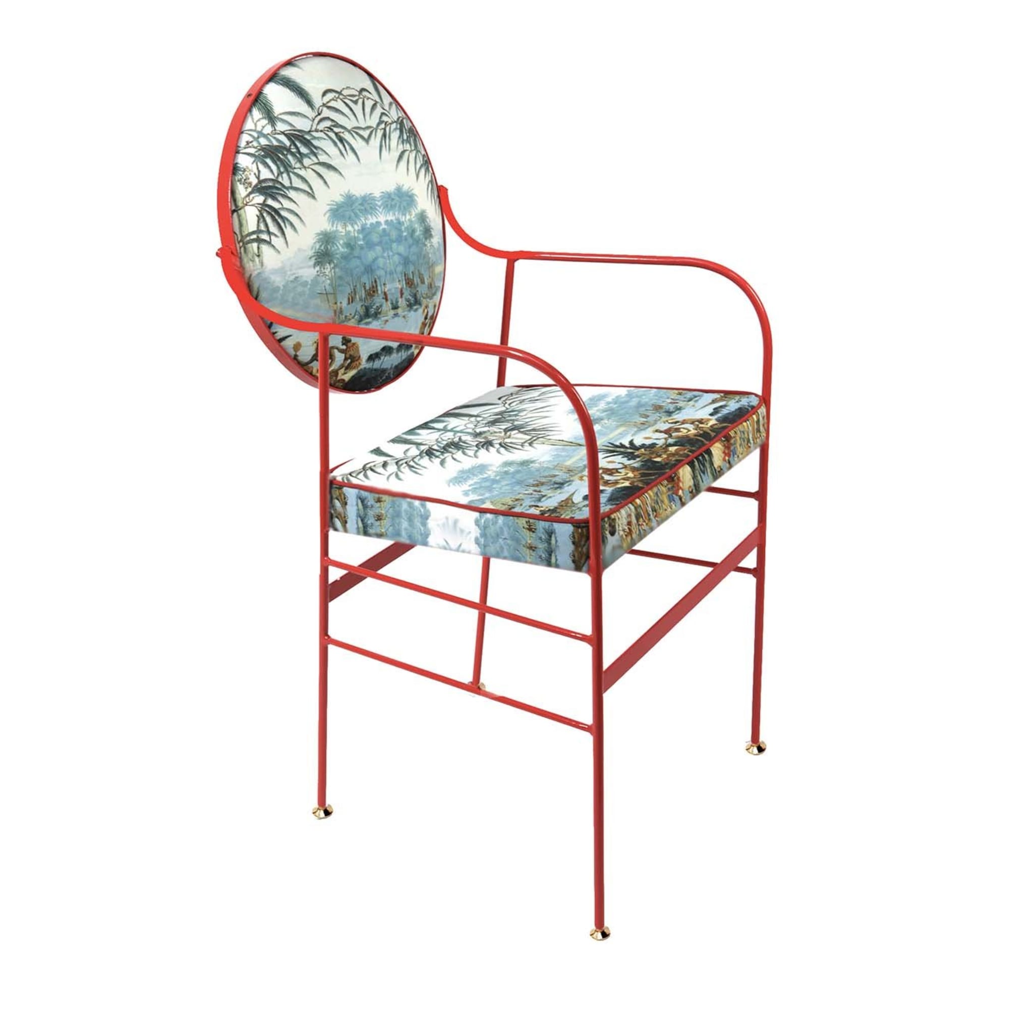 Set of 2 Luigina Red Escapes Chair - Main view