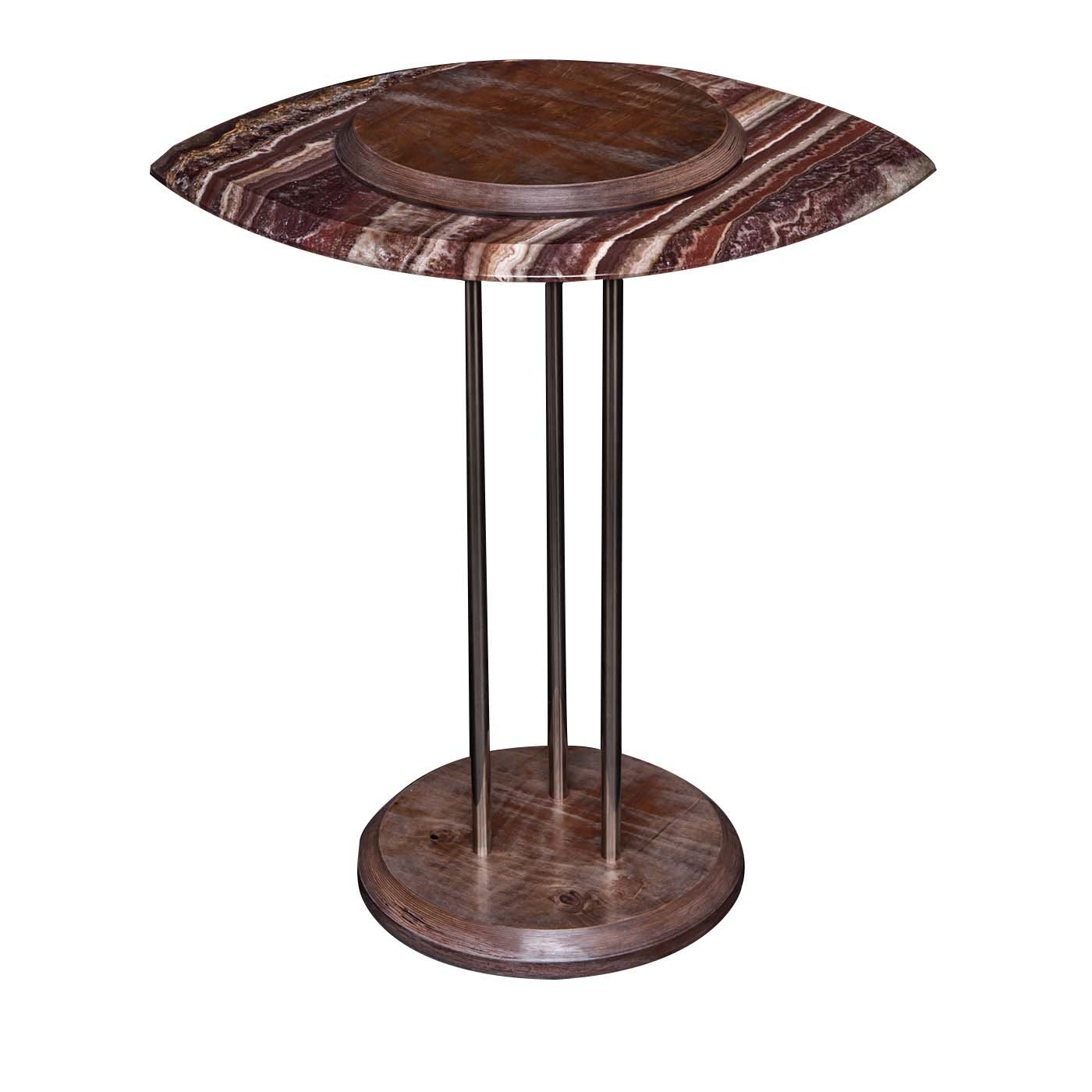 The Eye Side Table in Bombay Brown Onyx - Ateena