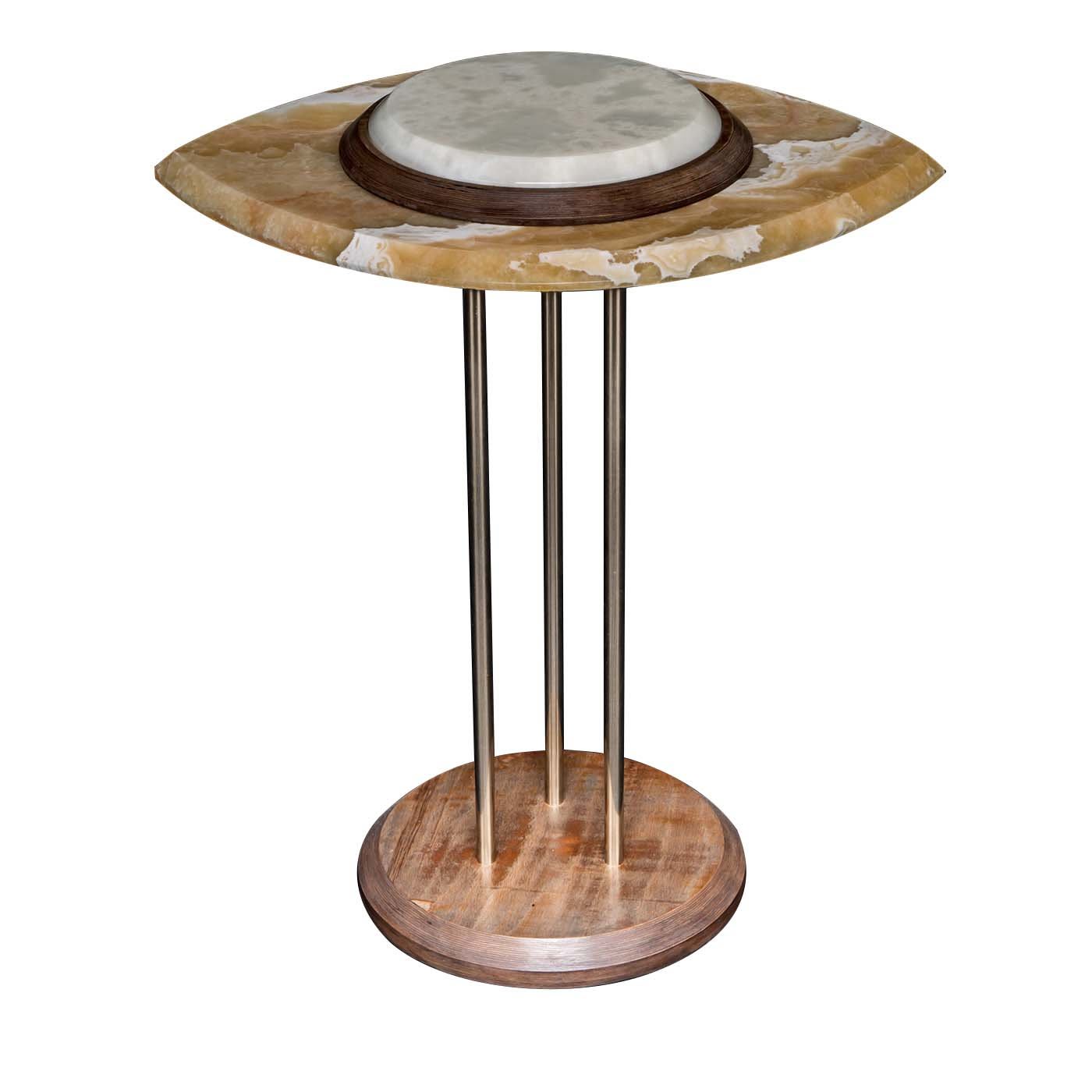 The Eye Side Table in Ocher and White - Ateena