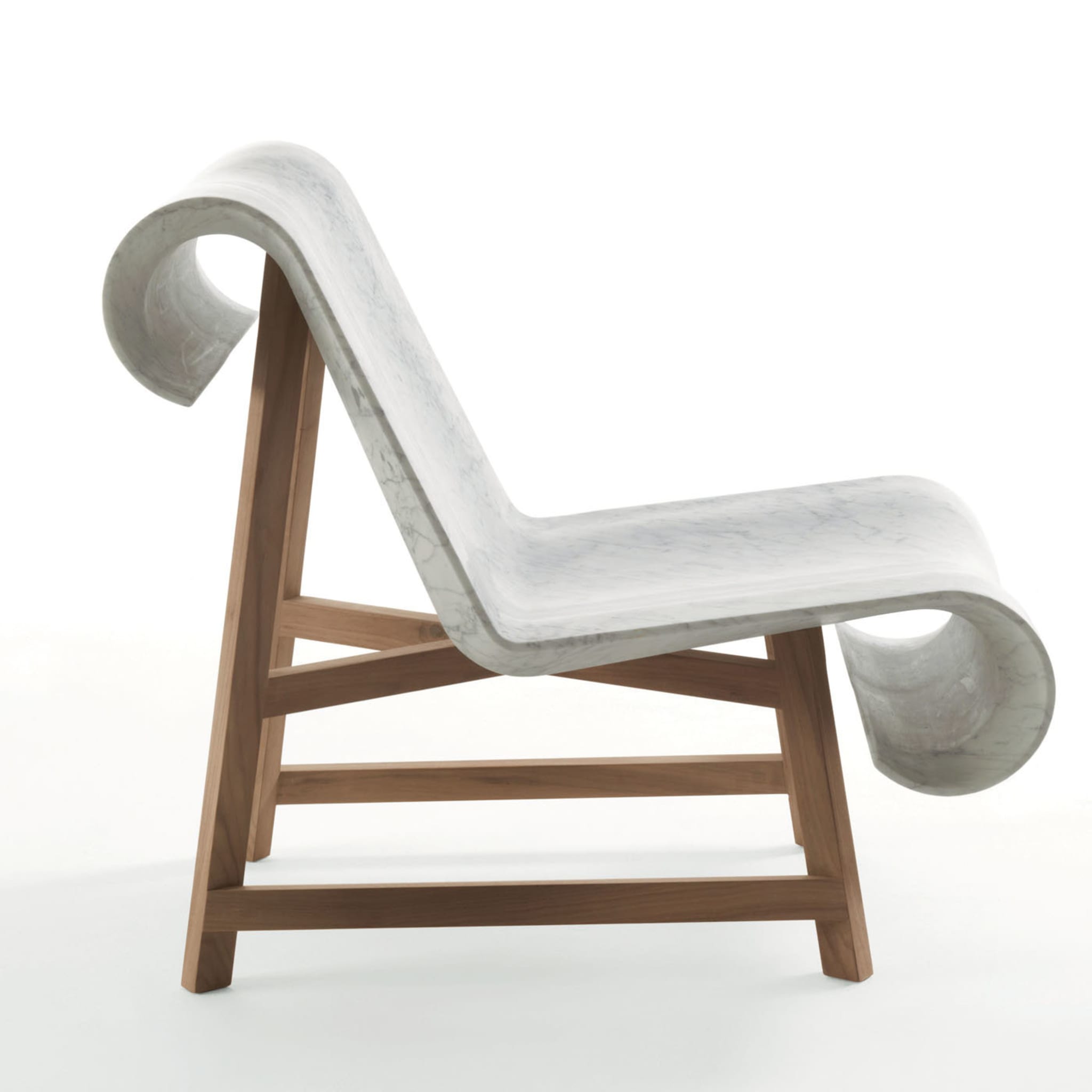 Curl Armchair in White Carrara Marble by Gritti Rollo - Alternative view 1