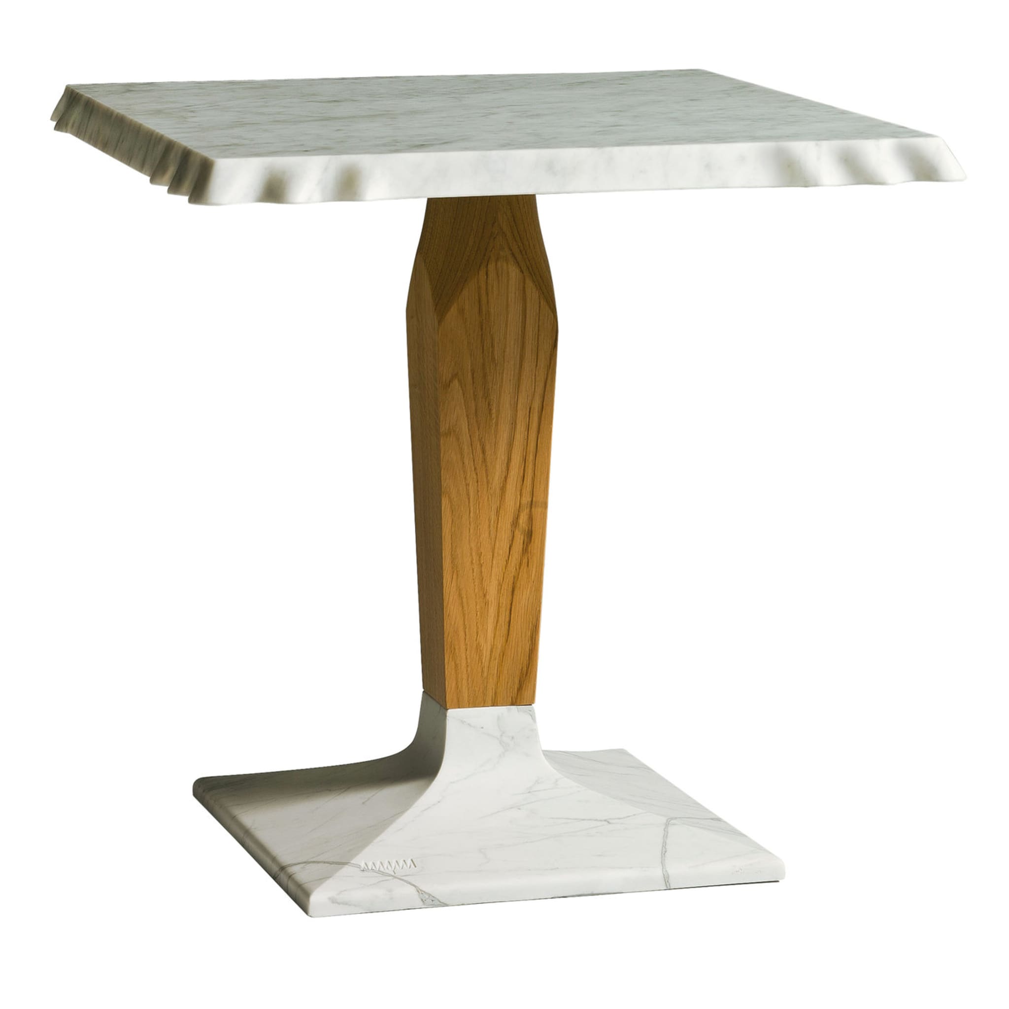 Wave Square Side Table with Walnut by Paolo Salvadè - Main view