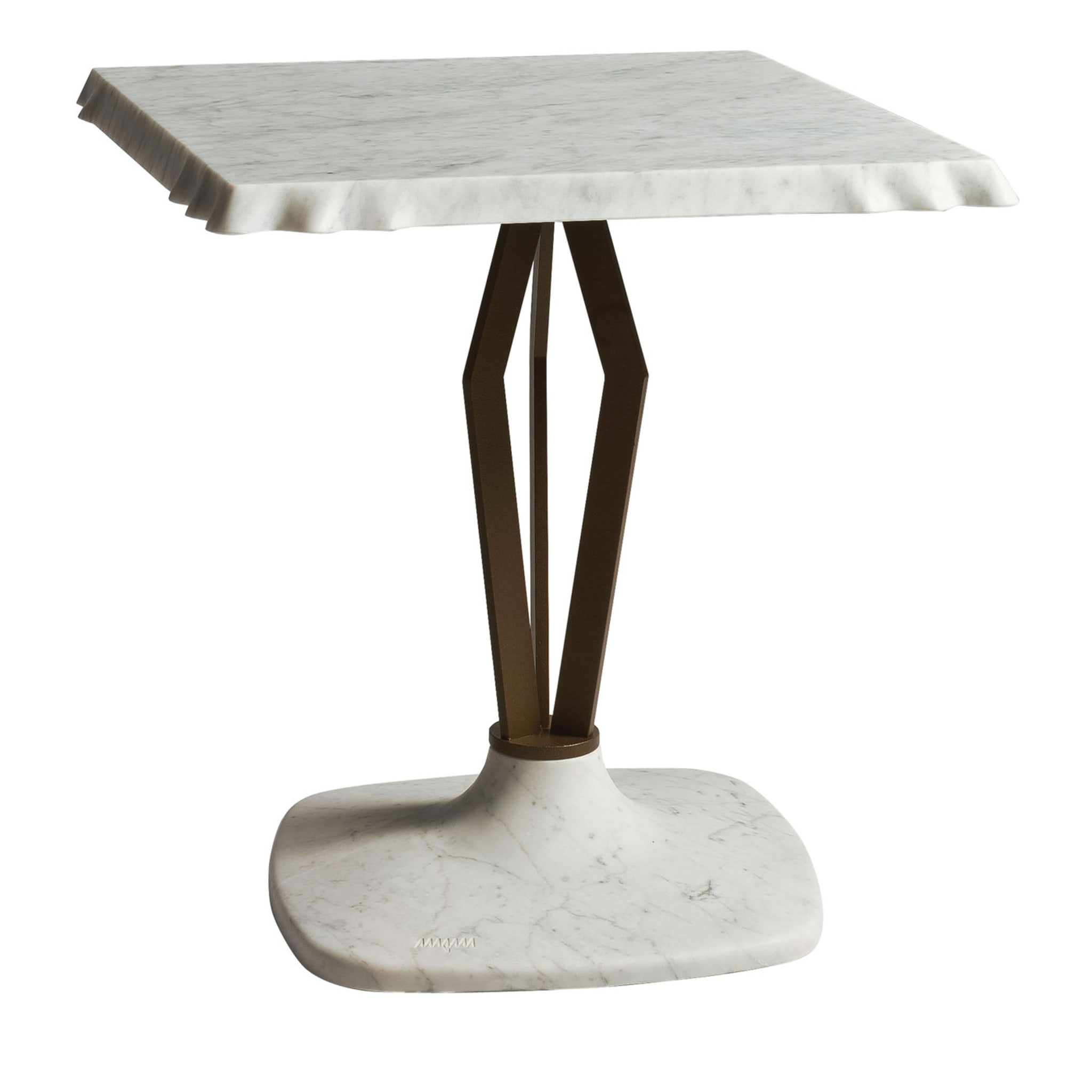 Table d'appoint Wave avec plateau carré et métal par Paolo Salvadè - Vue principale