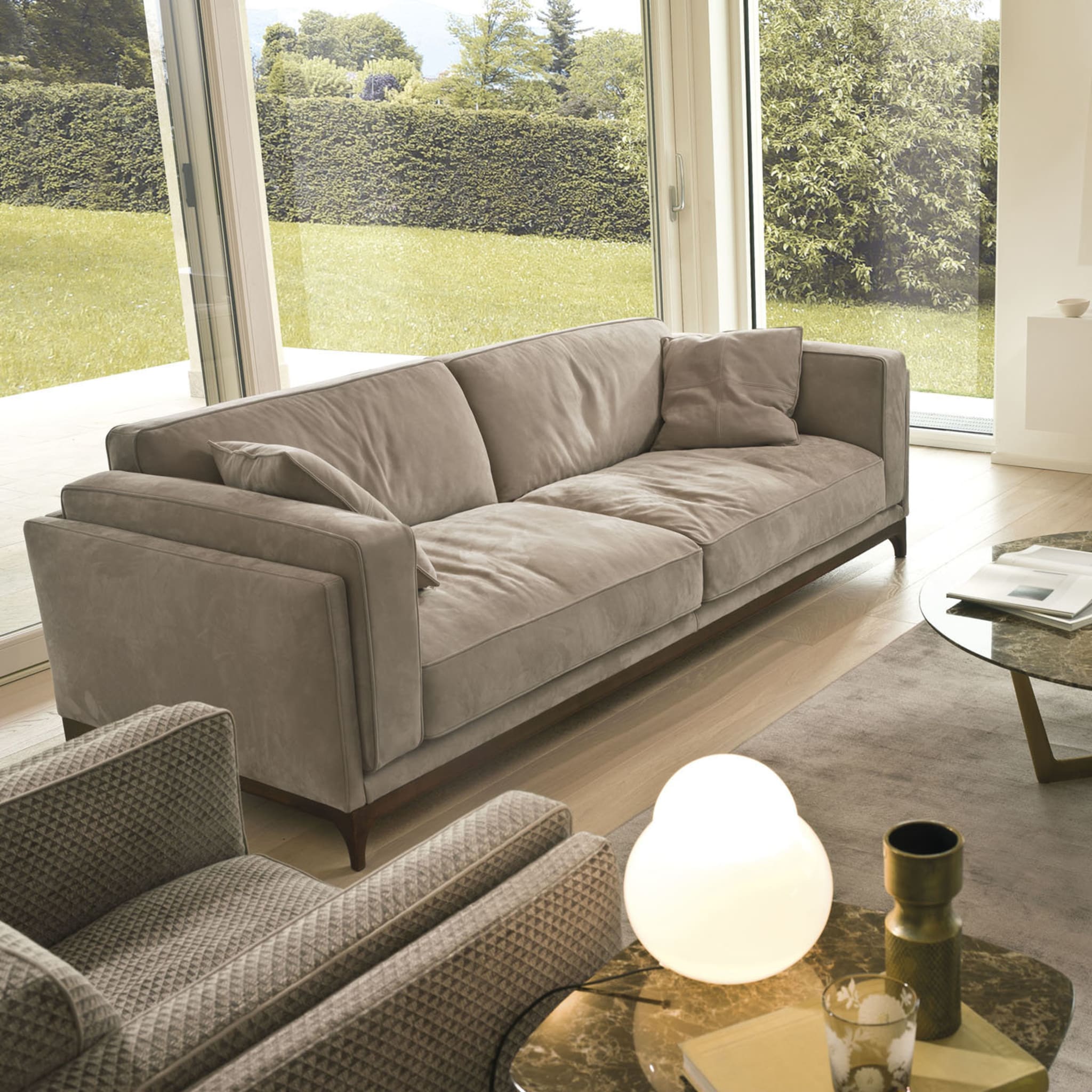 Time Taupe Leather Sofa - Alternative view 2