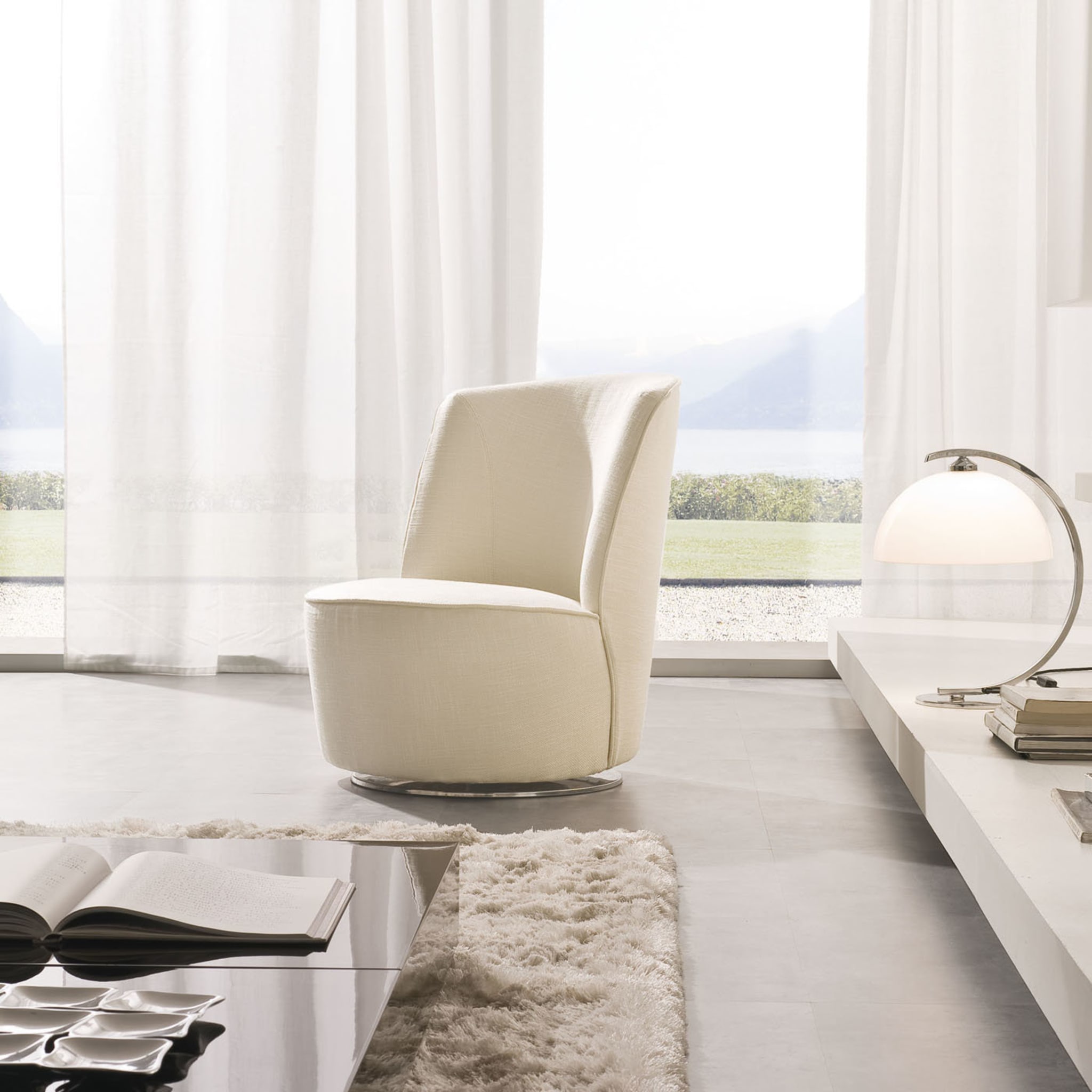 Cocoon Ivory Swivel Chair - Alternative view 1