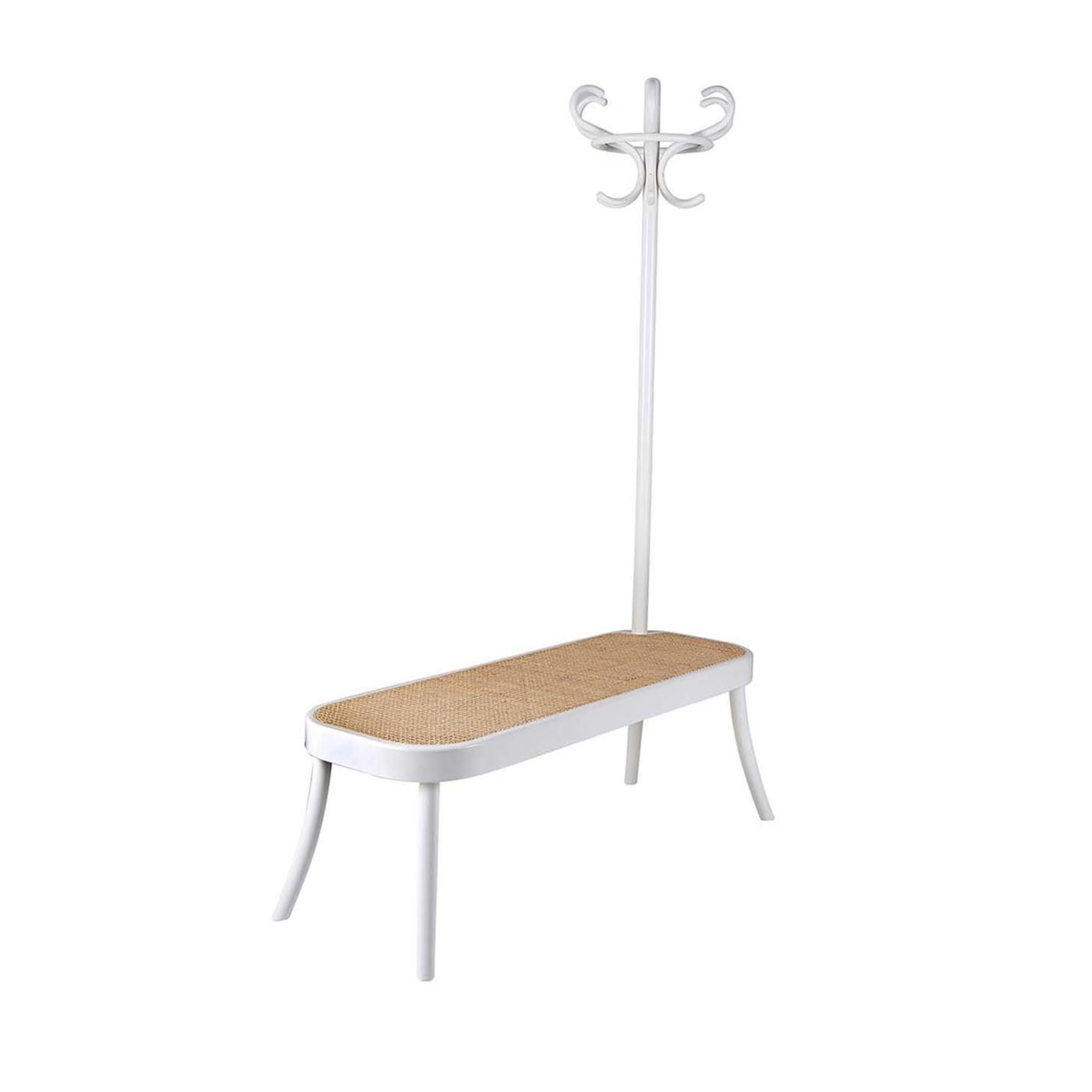 White Coat Rack Bench by Front - Main view