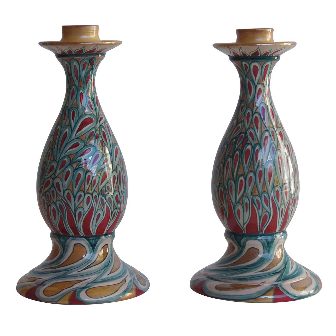 Pair of 2 Candle Holders - Iridescenze