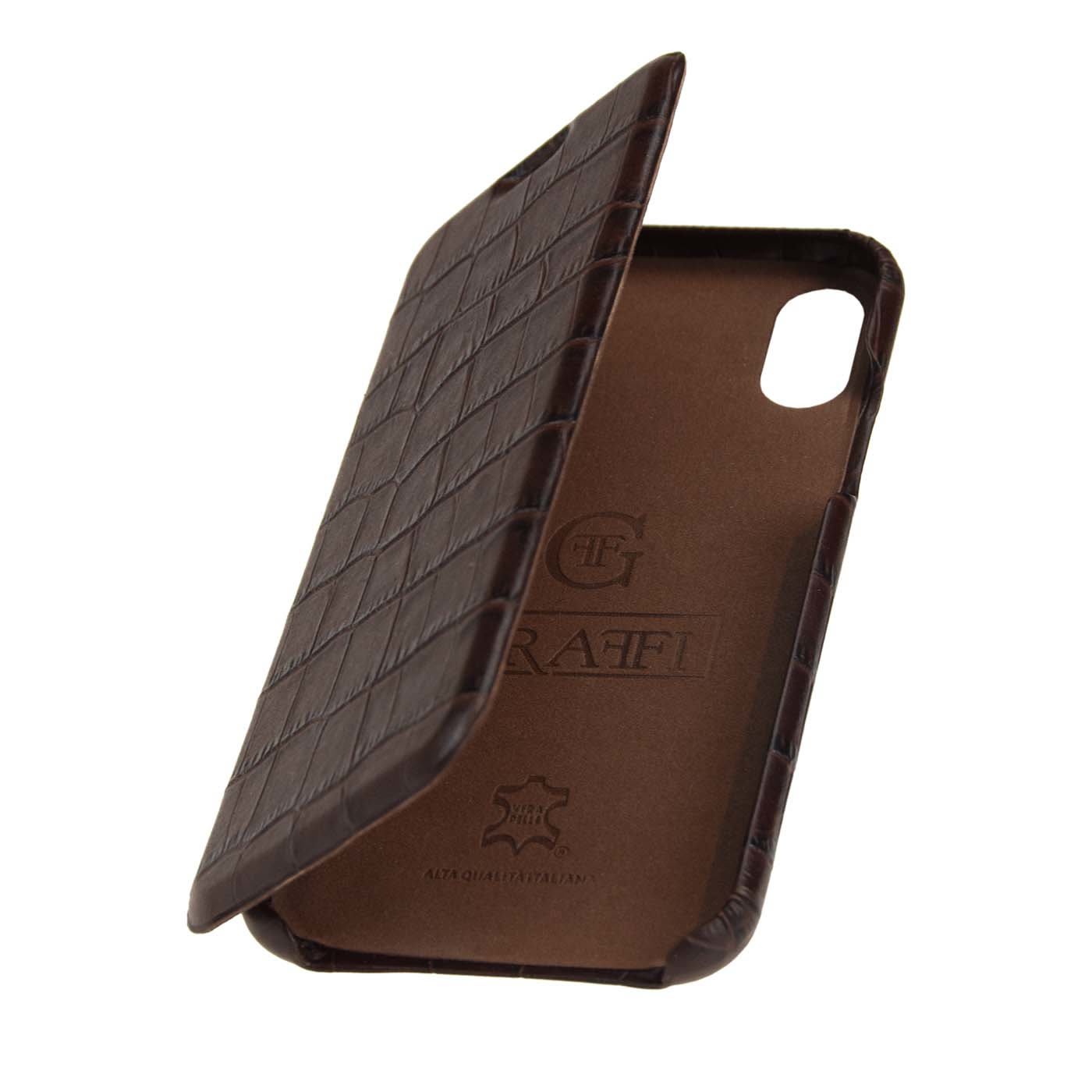 Crocco Dark Brown Leather Booklet Case - Carastyle