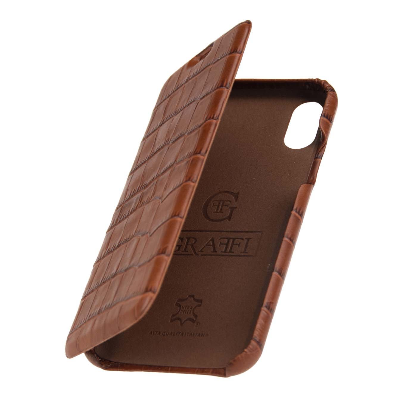 Crocco Brown Leather Booklet Case - Carastyle
