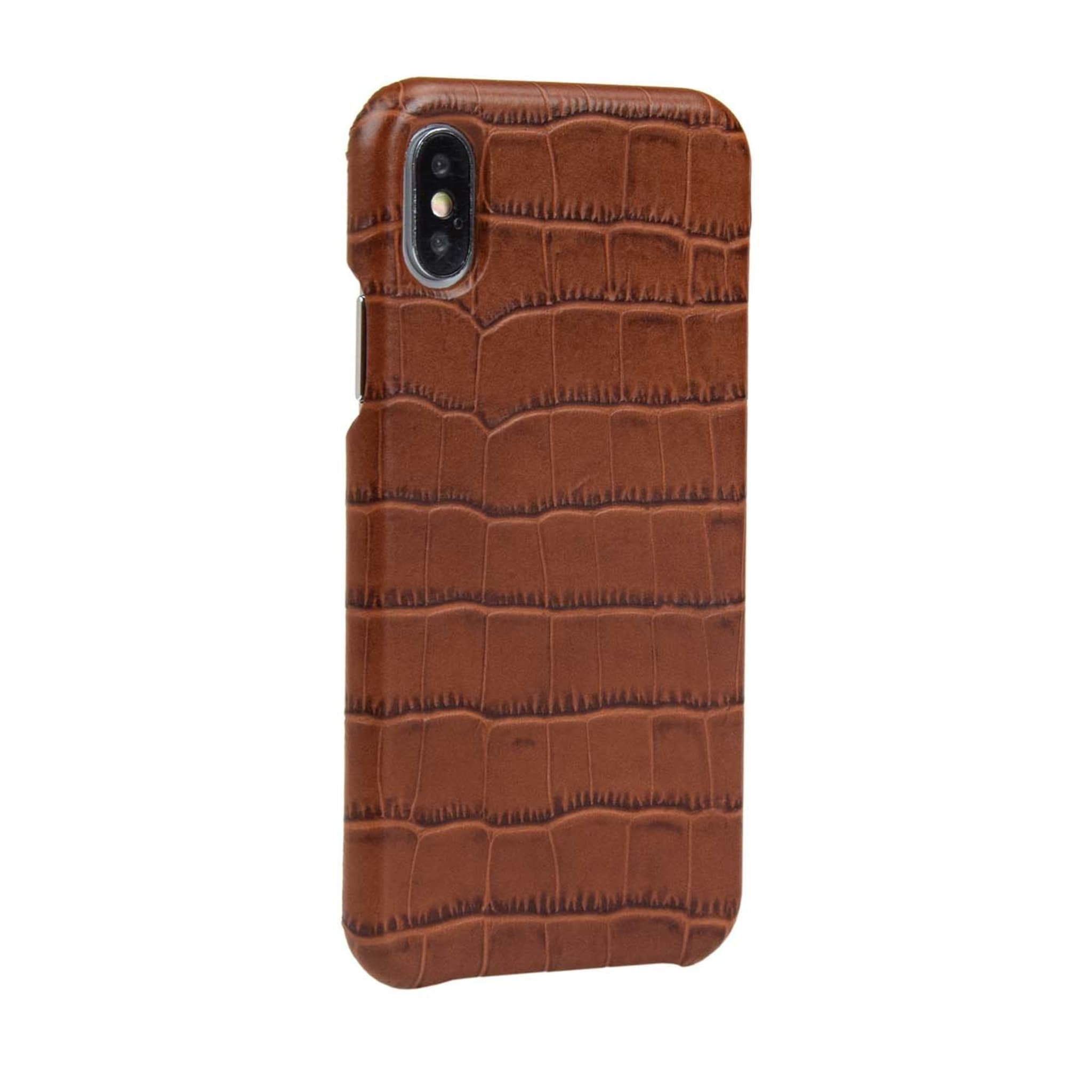 Crocco Brown Crocodile Leather Shell Cover - Main view