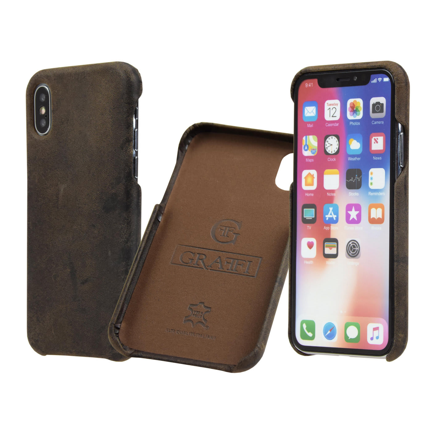 Dark Brown Vintage Leather Shell Cover - Carastyle