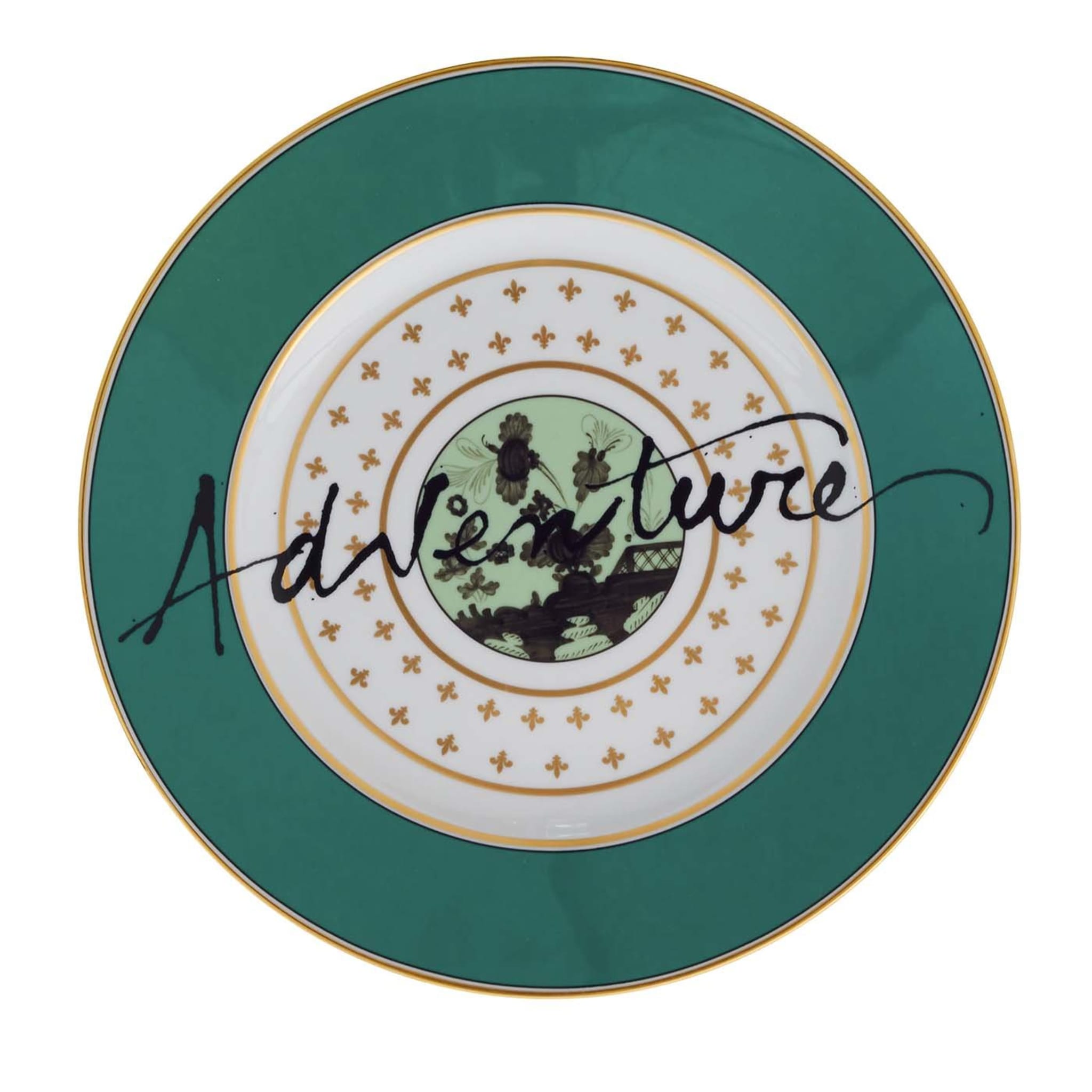 Set of 3 Plates The Road to Heaven Is Paved with Excess in Green - Alternative view 2