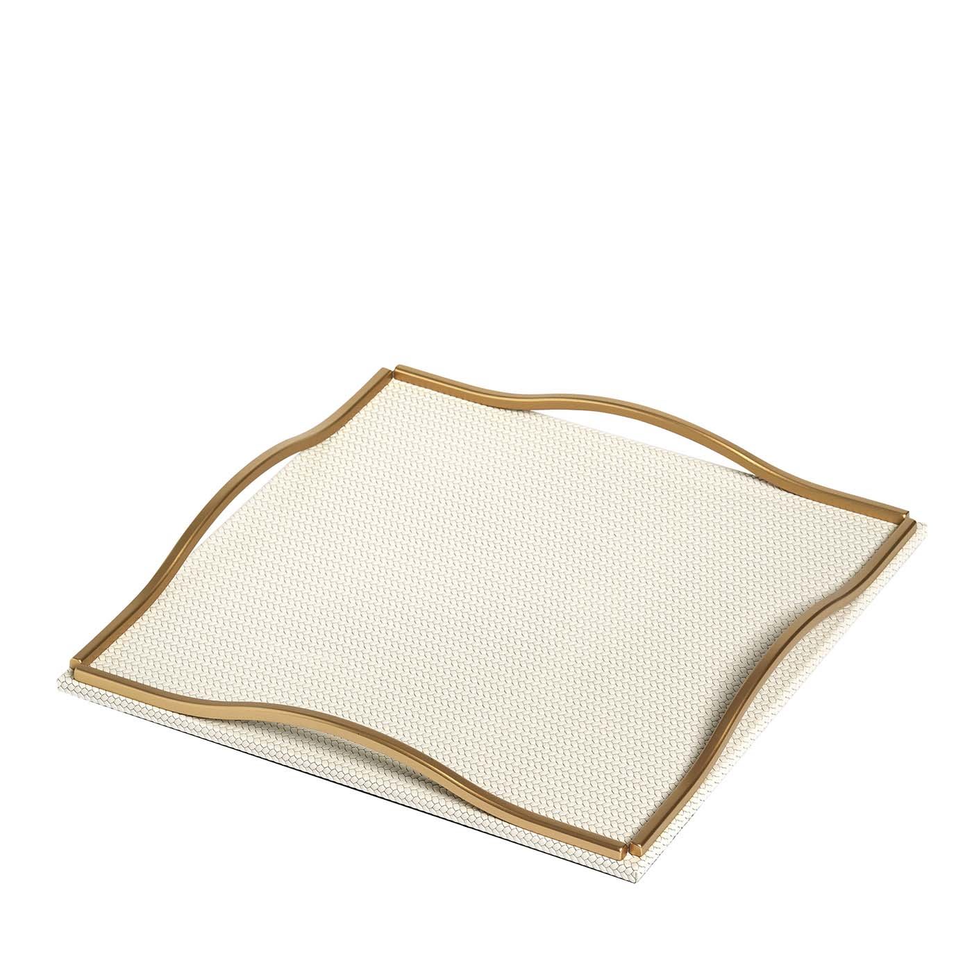 Wave Square Leather Tray - Pinetti