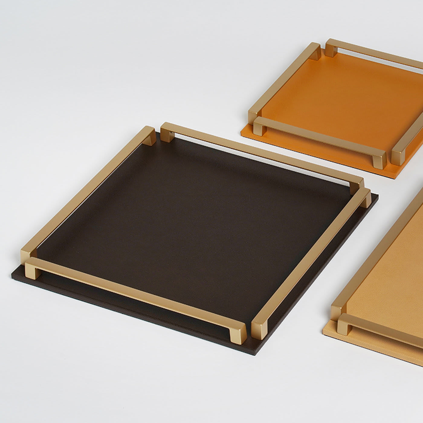 Paul Square Leather Tray - Pinetti