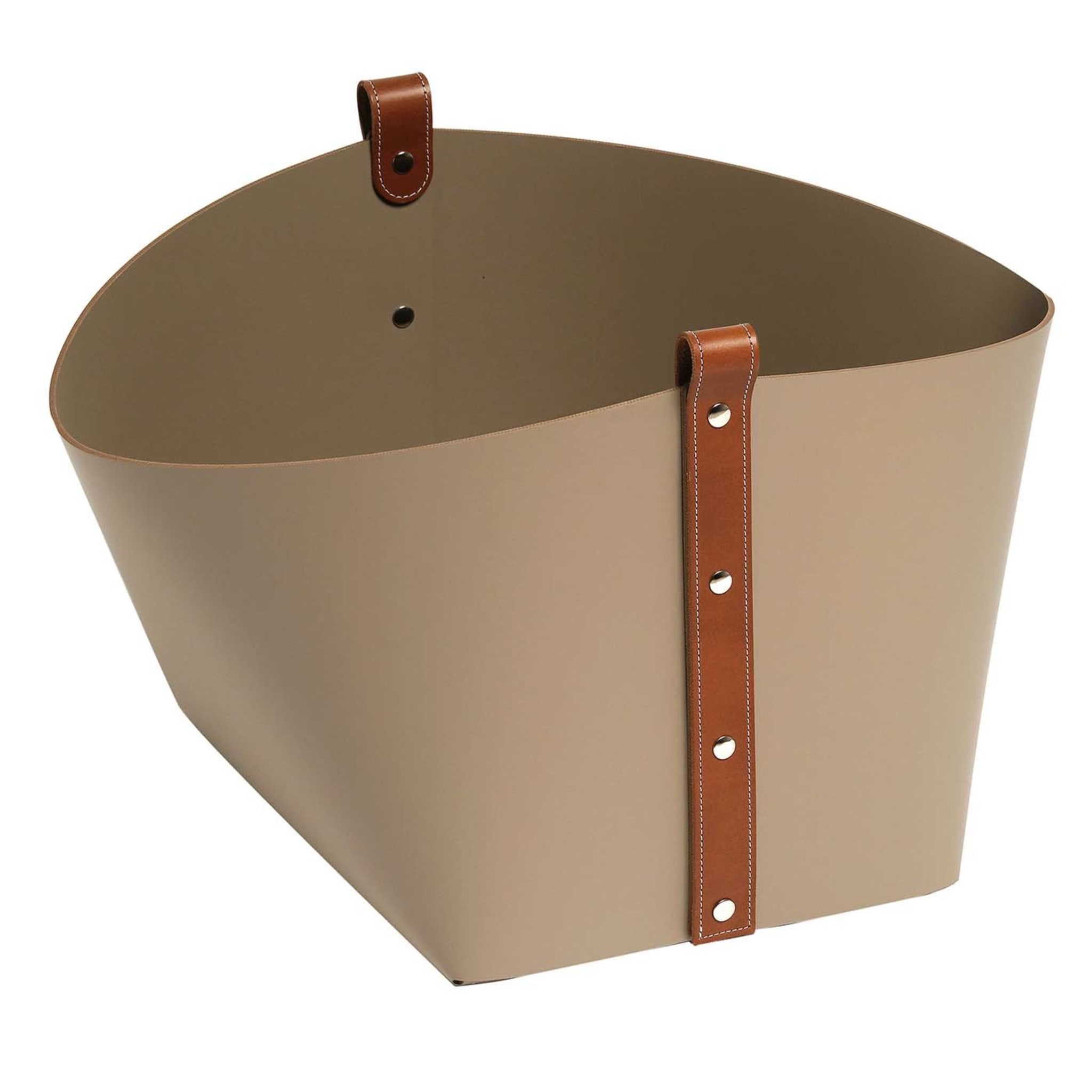 Ovo Small Leather Basket - Main view