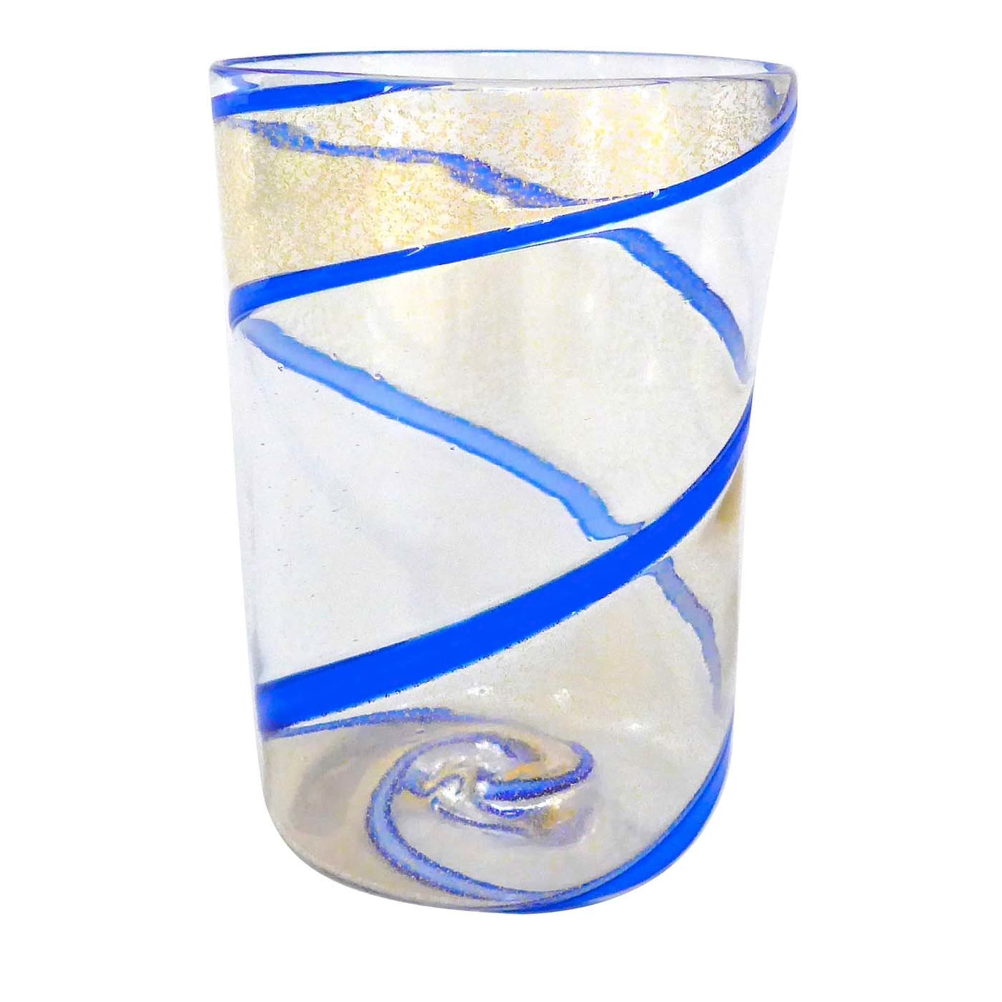 Set di 2 bicchieri Vortex blu e oro puro - Vista principale