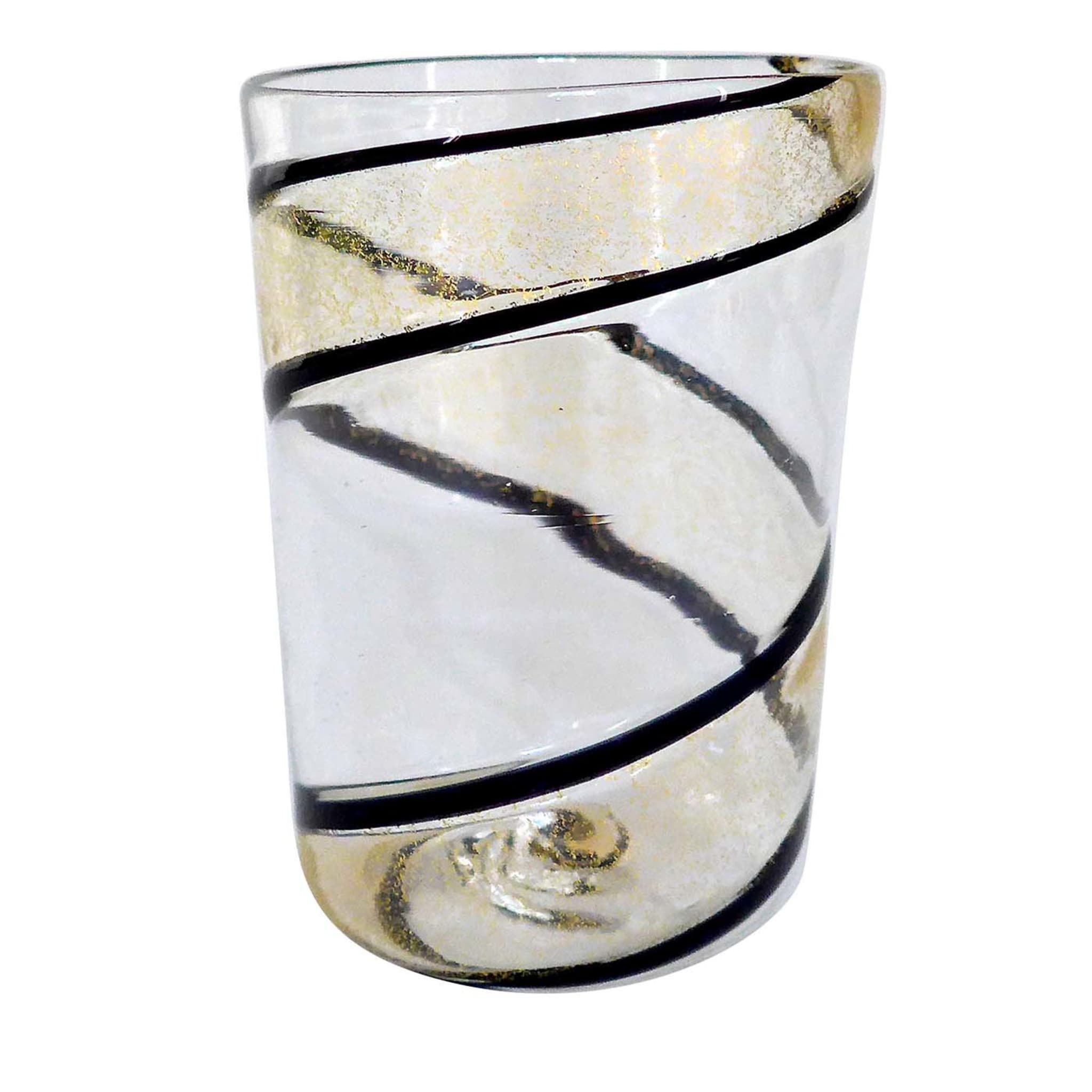 Set of 2 Pure Gold and Black Vortex Glasses - Main view