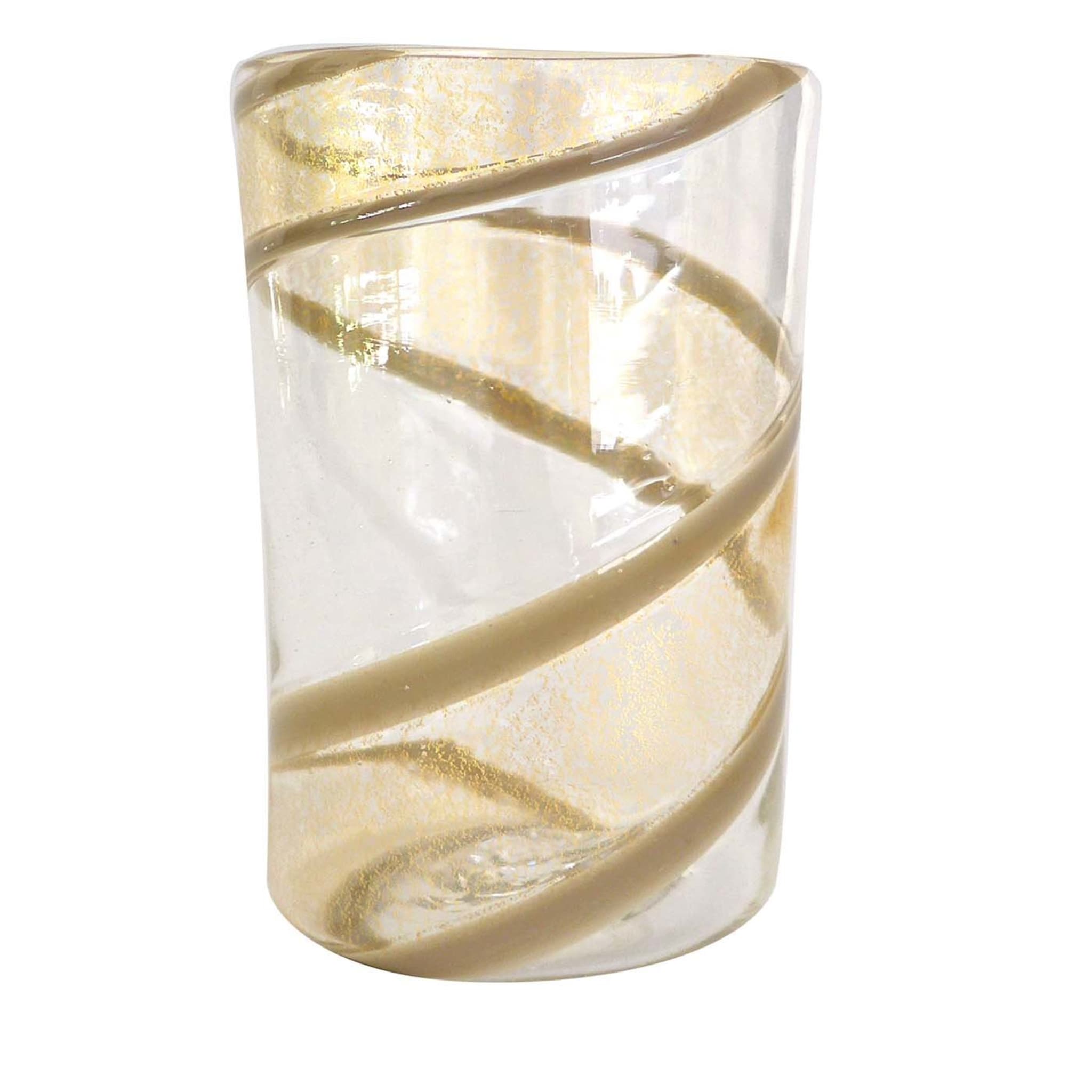 Set of 2 Pure Gold and Gray Vortex Glasses - Main view