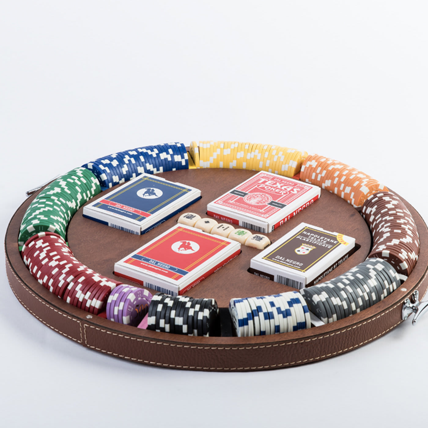 Playing Cards and Poker Chips Beige Wooden Holder - Marricreo