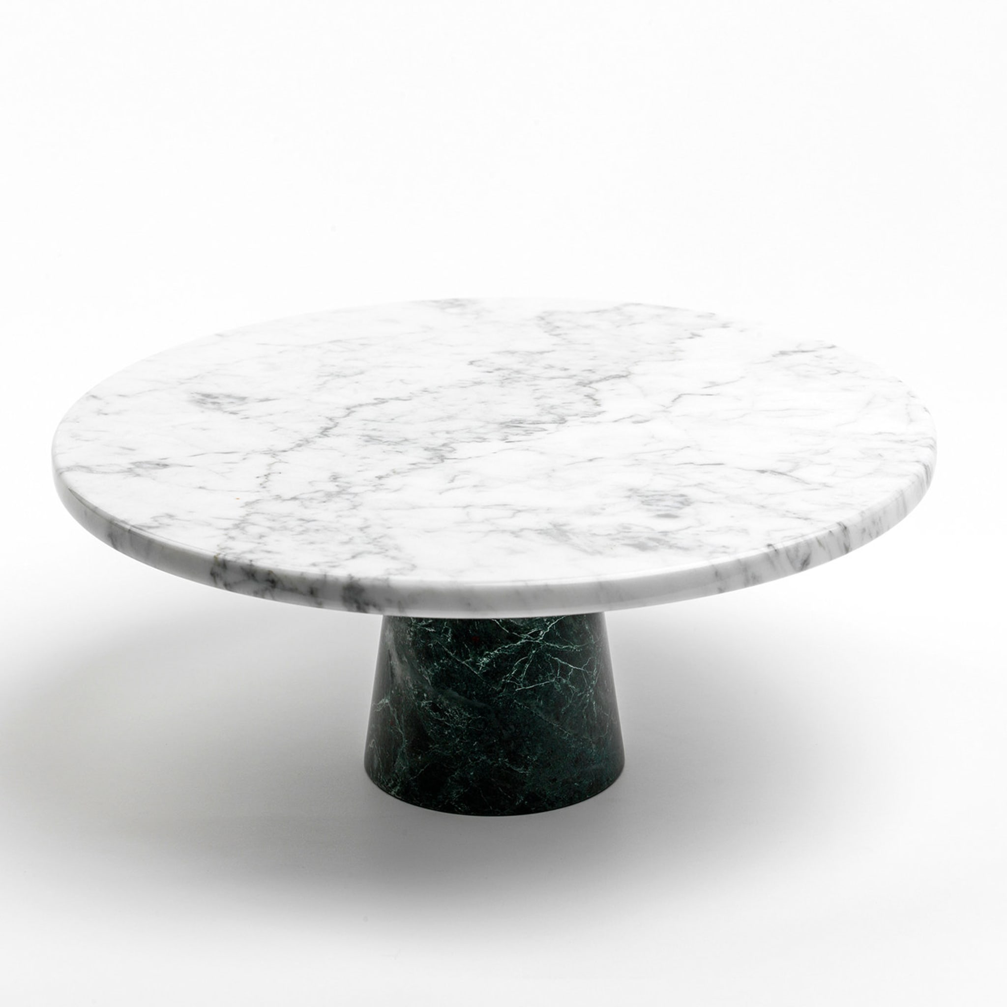 White Marble Cake Stand with Black Base - Alternative view 1