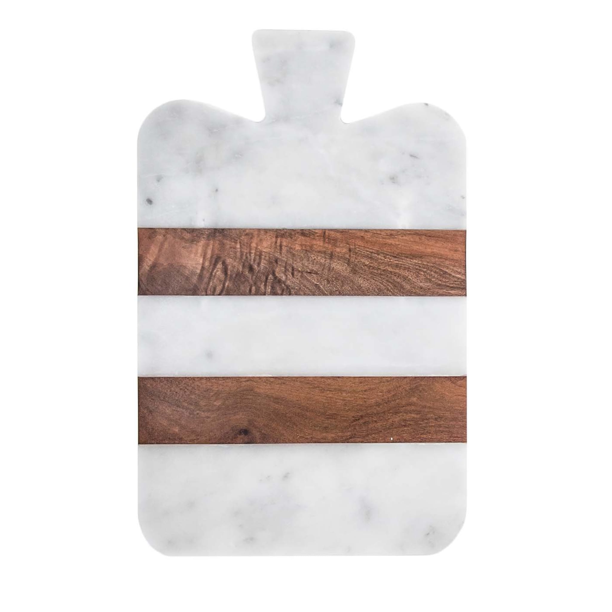 White Marble and Wood Thick Cutting Board - Main view