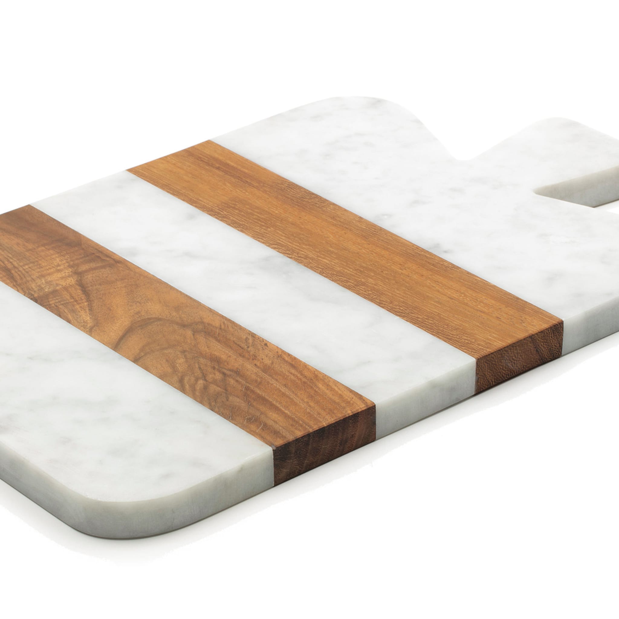 White Marble and Wood Thick Cutting Board - Alternative view 1