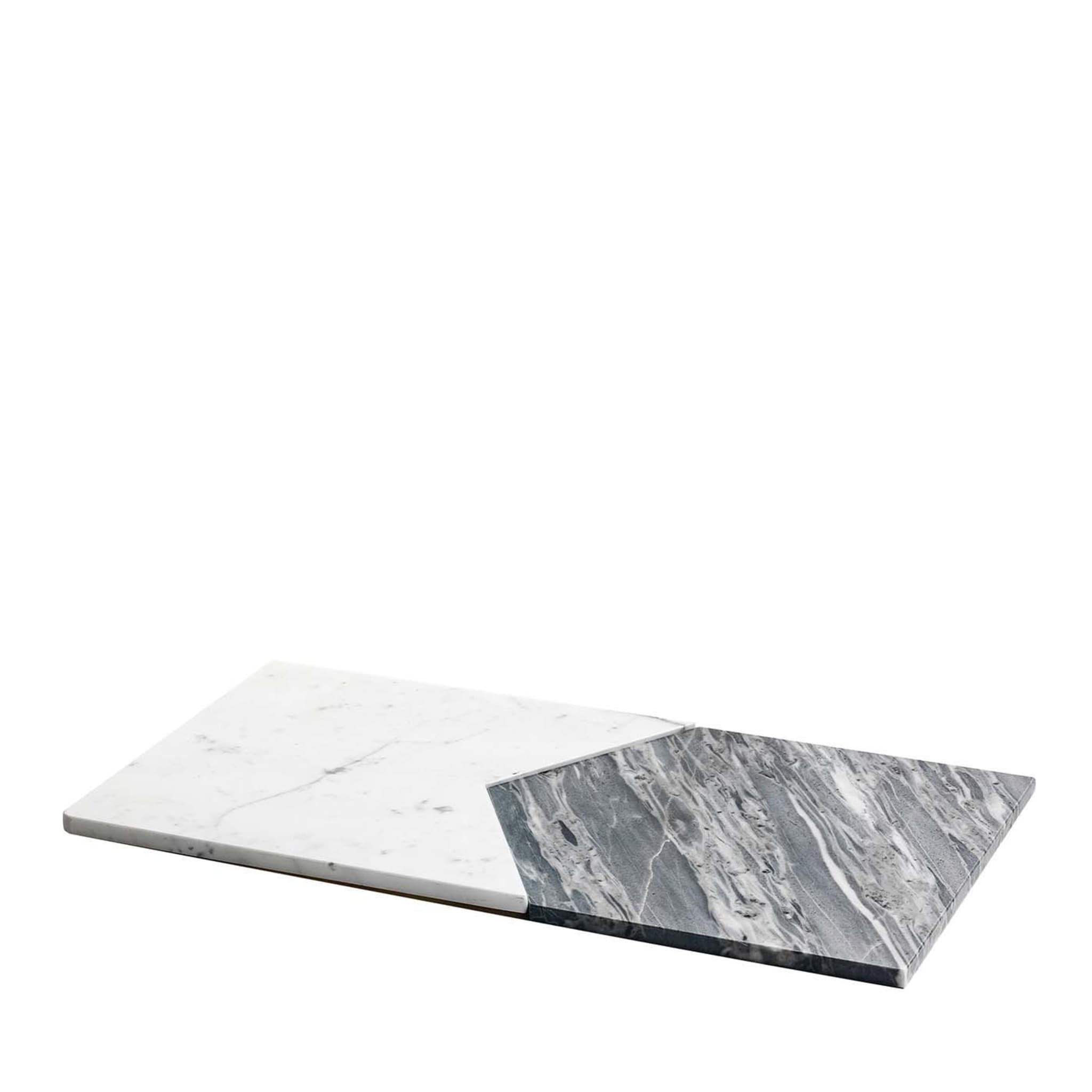 2 Platten aus weißem und grauem Marmor - Hauptansicht