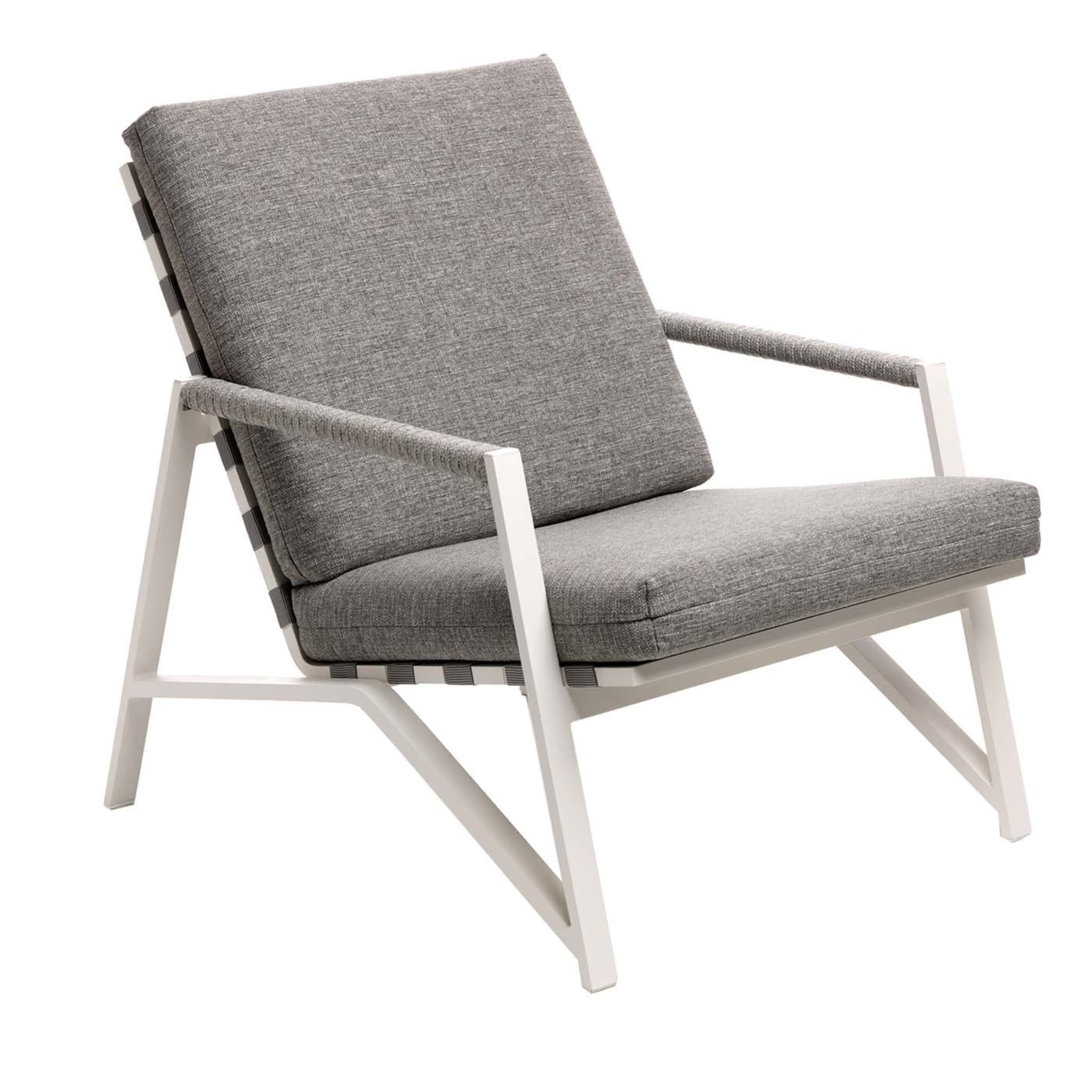 Cottage Gray Armchair with White Frame - Main view