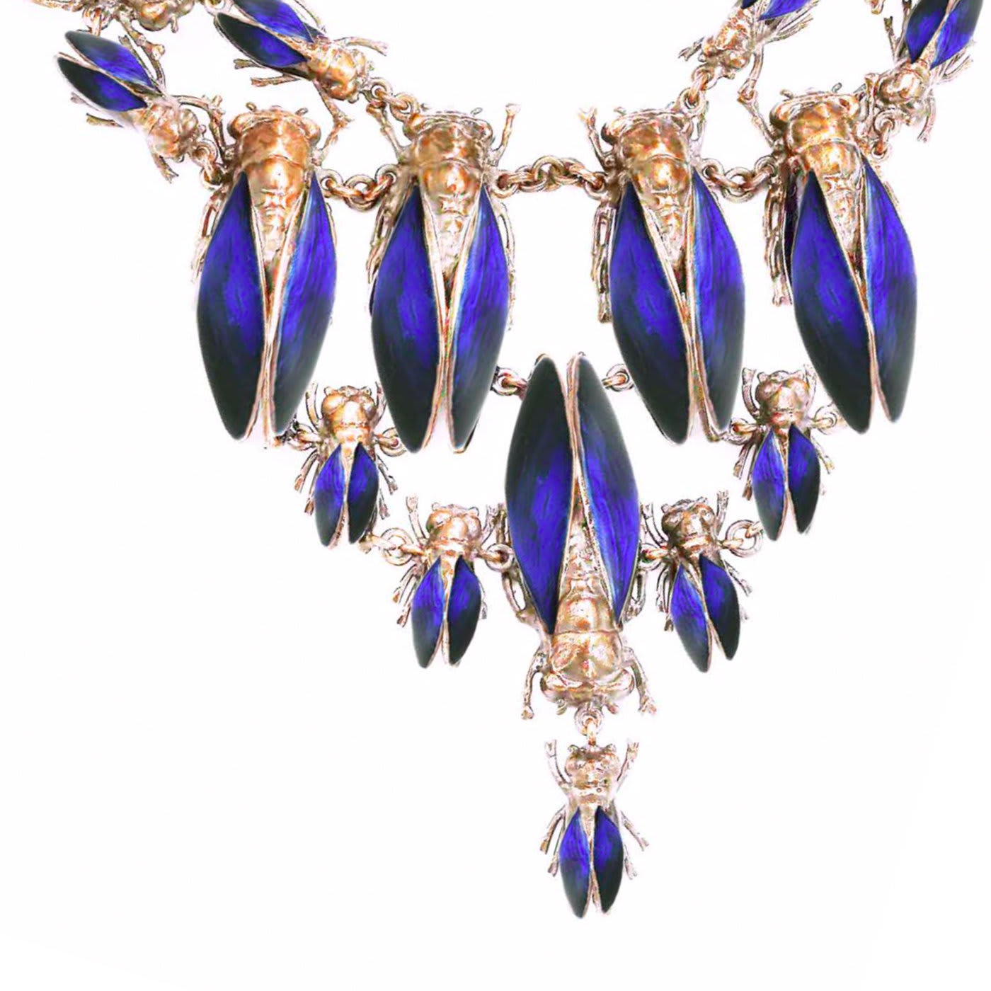 Blue Imperial Moth Necklace - Ilenia Corti Vernissage